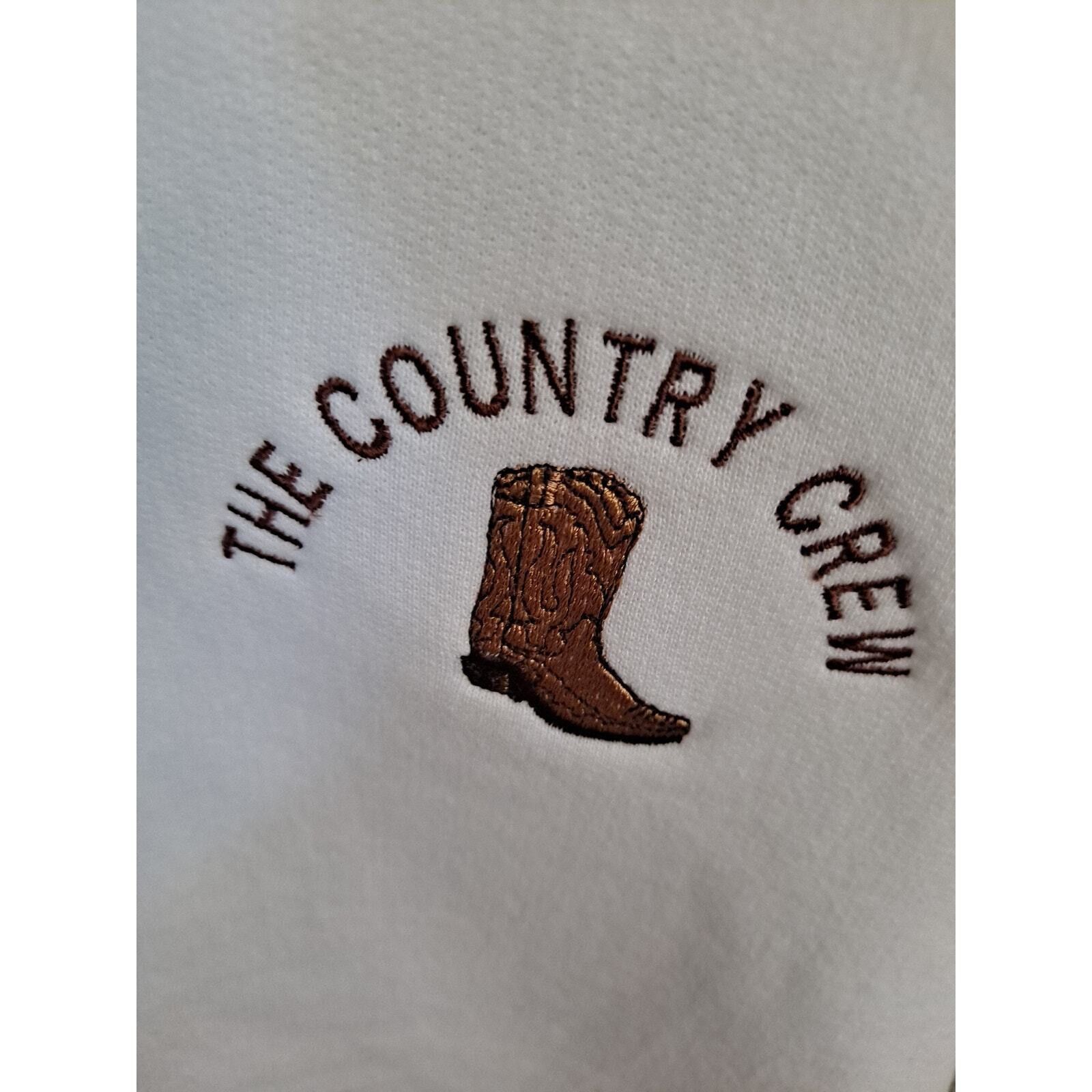Jerzees Vintage The Country Crew Embroidered on Front Sweatshirt Siz Size US L / EU 52-54 / 3 - 3 Thumbnail