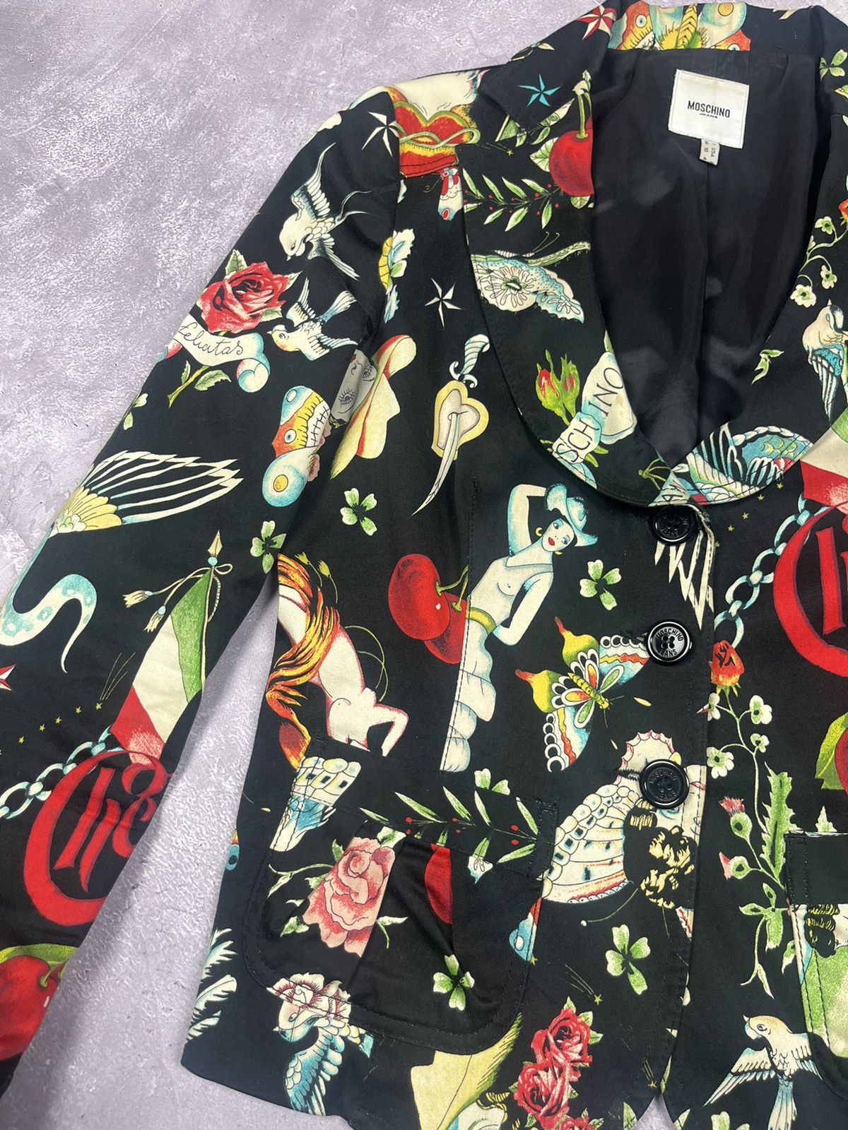 Moschino Rare Moschino Graphic Printed Single Breasted Blazer vintage Size L / US 10 / IT 46 - 6 Thumbnail