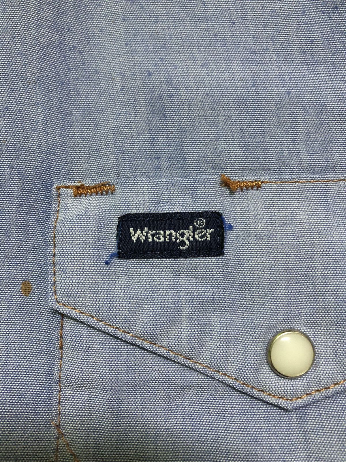 Vintage × Wrangler Vintage Wrangler Chambray 90s Long Sleeve Button Up -LS002 Size US L / EU 52-54 / 3 - 6 Thumbnail