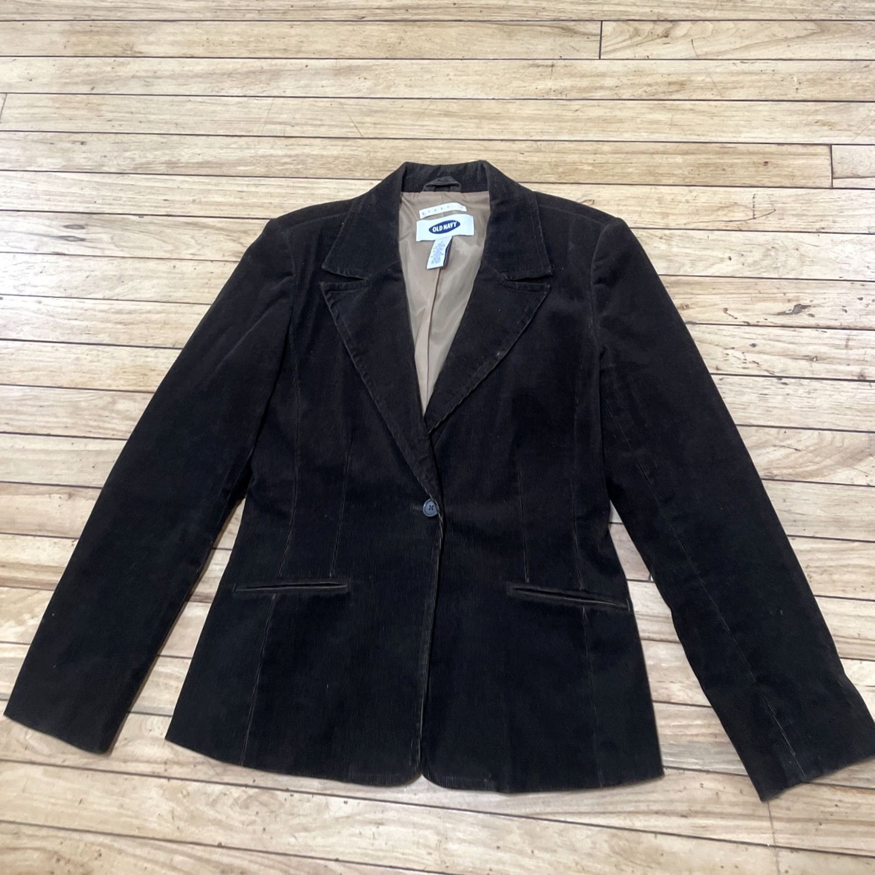 Old Navy VINTAGE Old Navy Corduroy Blazer Jacket Women S Brown Dark Line Holiday 2001 Size S / US 4 / IT 40 - 3 Thumbnail