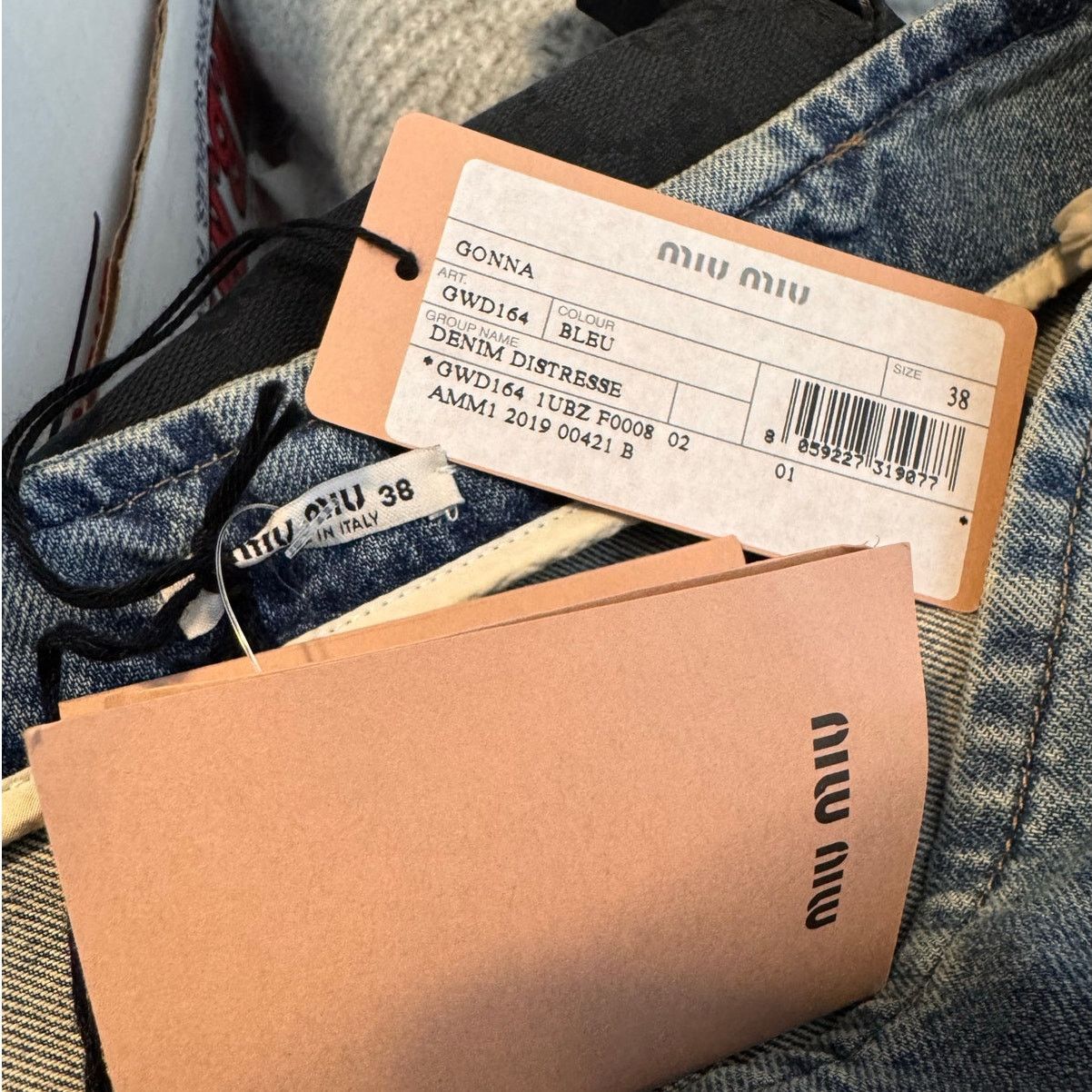 Miu Miu MIU MIU Gonna Distressed Denim Patchwork Skirt - Size 38 Size 26" / US 2 / IT 38 - 8 Thumbnail