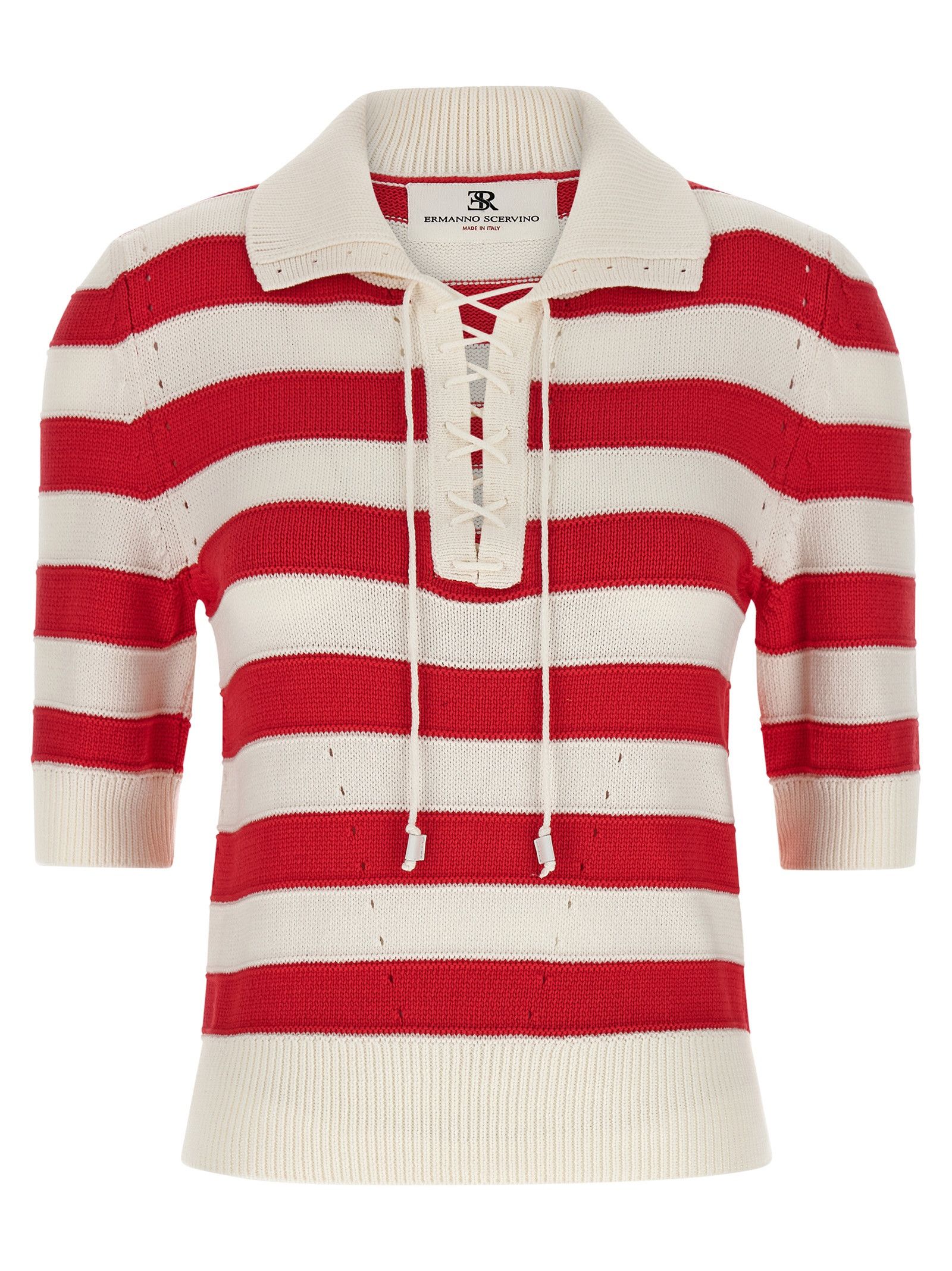 Ermanno Scervino Crochet polo shirt Size M / US 6-8 / IT 42-44 - 1 Thumbnail