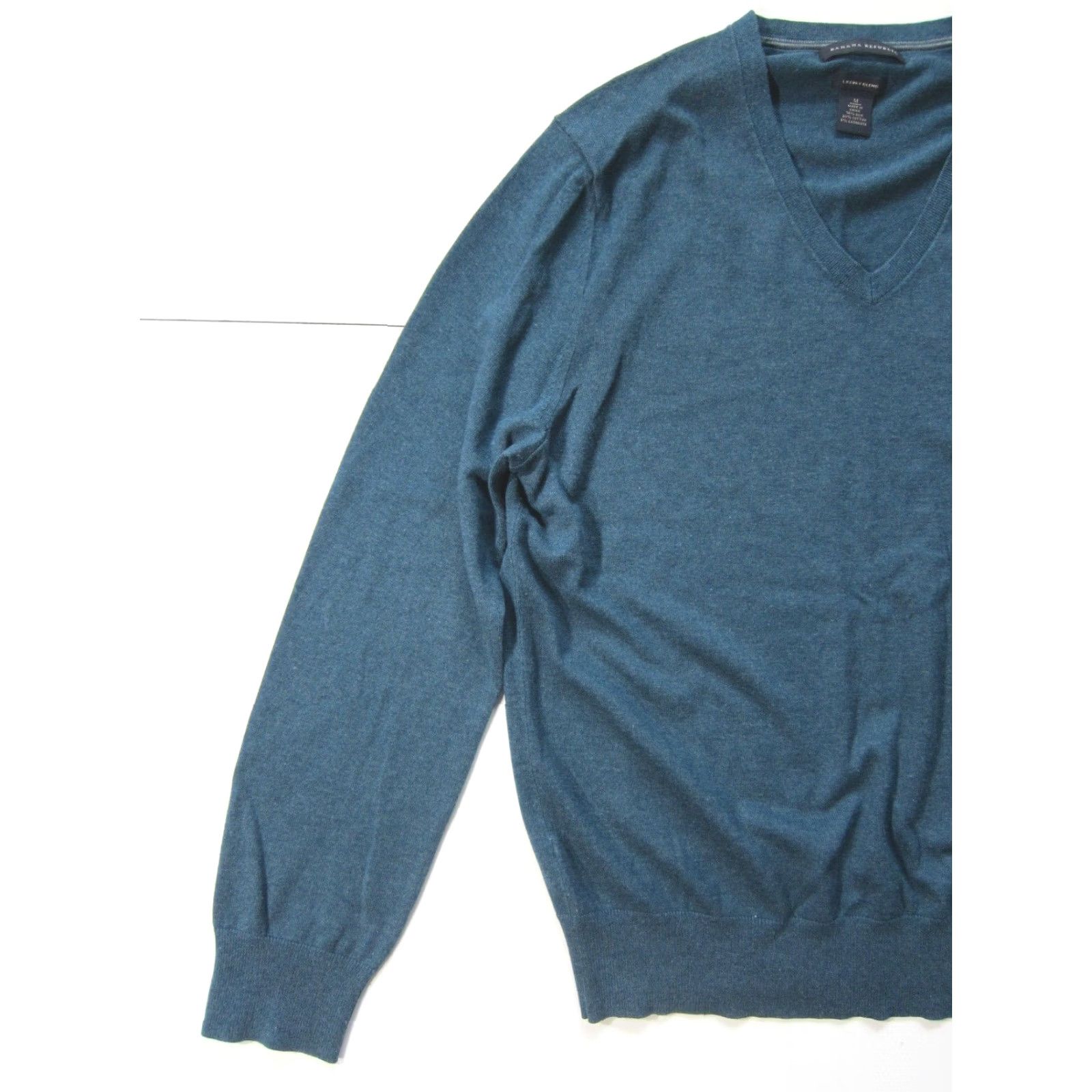 Banana Republic Banana Republic Green Silk Cashmere Luxury Blend V-Neck Sweater Men Size Medium Size US M / EU 48-50 / 2 - 6 Thumbnail