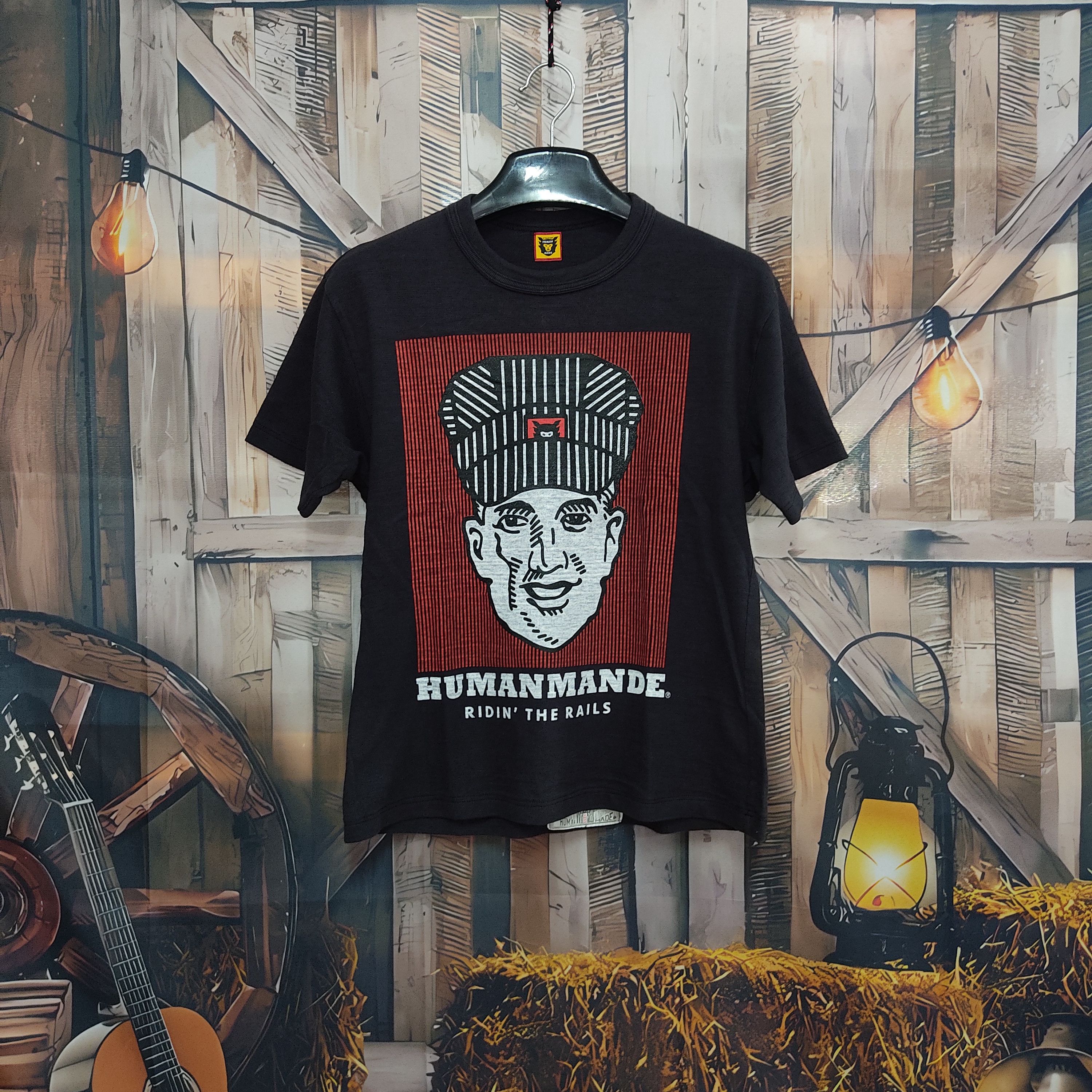 image of Human Made Ridin' The Rail T-Shirt in Black, Men's (Size Small)