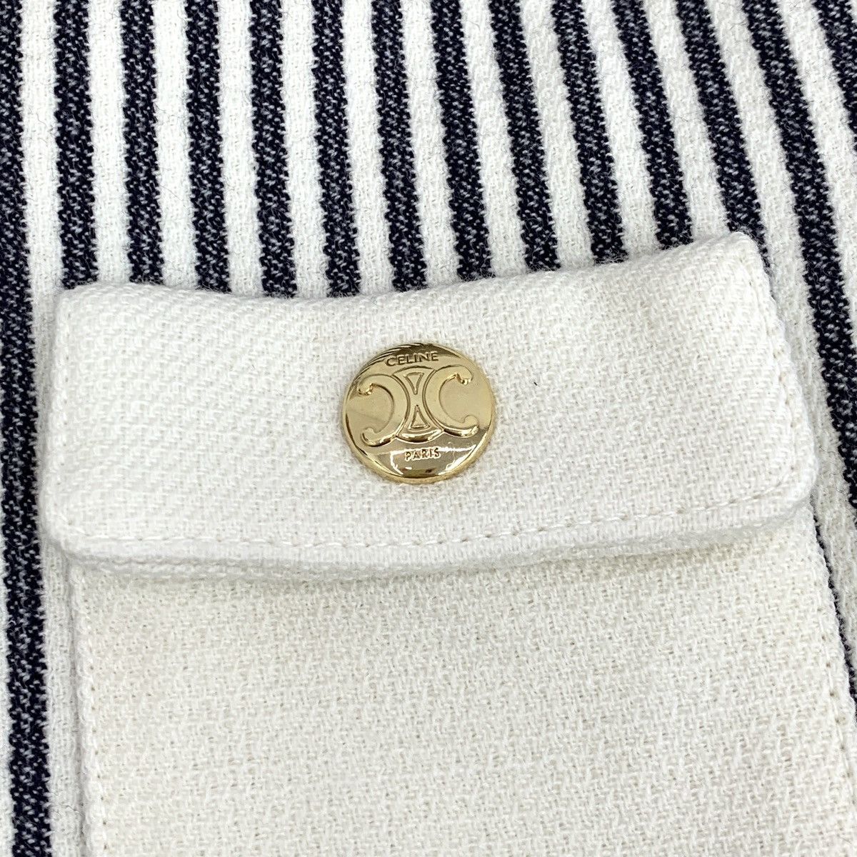 Celine Celine Striped Single Breasted Short Sleeve Jacket Size XS / US 0-2 / IT 36-38 - 5 Thumbnail