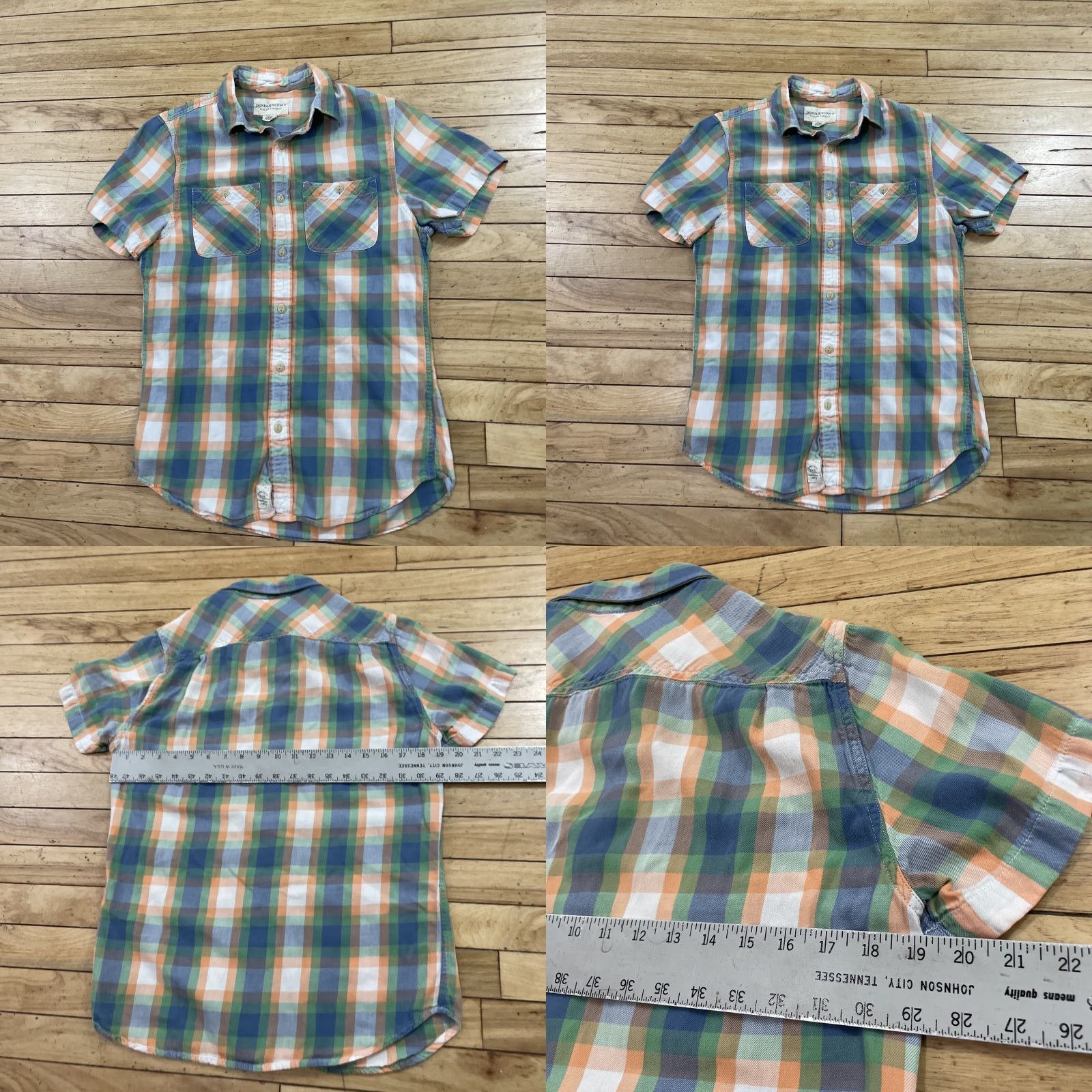 Ralph Lauren VINTAGE Ralph Lauren Denim & Supply Shirt Men S Y2k Bright Green Orange Plaid Madras Size US S / EU 44-46 / 1 - 9 Thumbnail