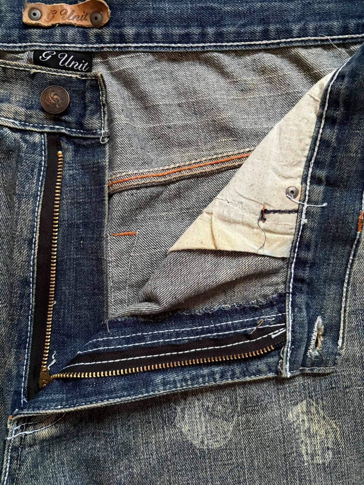 G-Unit × Japanese Brand Vintage Japanese G Unit Mud Wash Embroidery Jean Shorts Jort Size US 37 - 11 Thumbnail