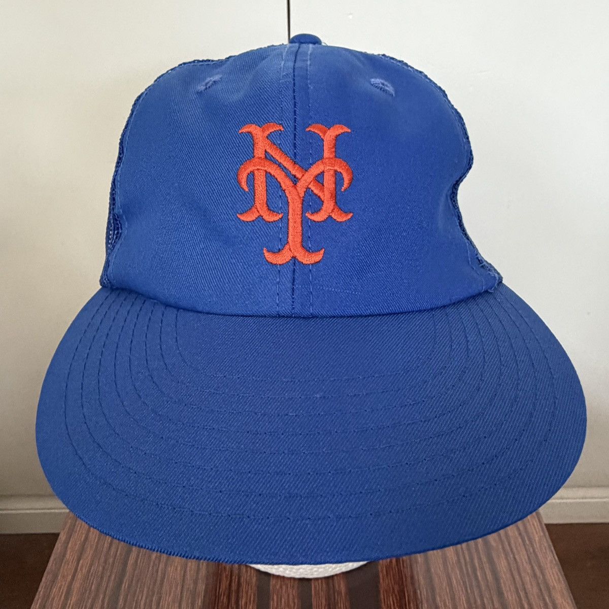 MLB NEW YORK METS BASEBALL CAP TRUCKER HAT MLB VINTAGE 80S 90S Size ONE SIZE - 1 Thumbnail