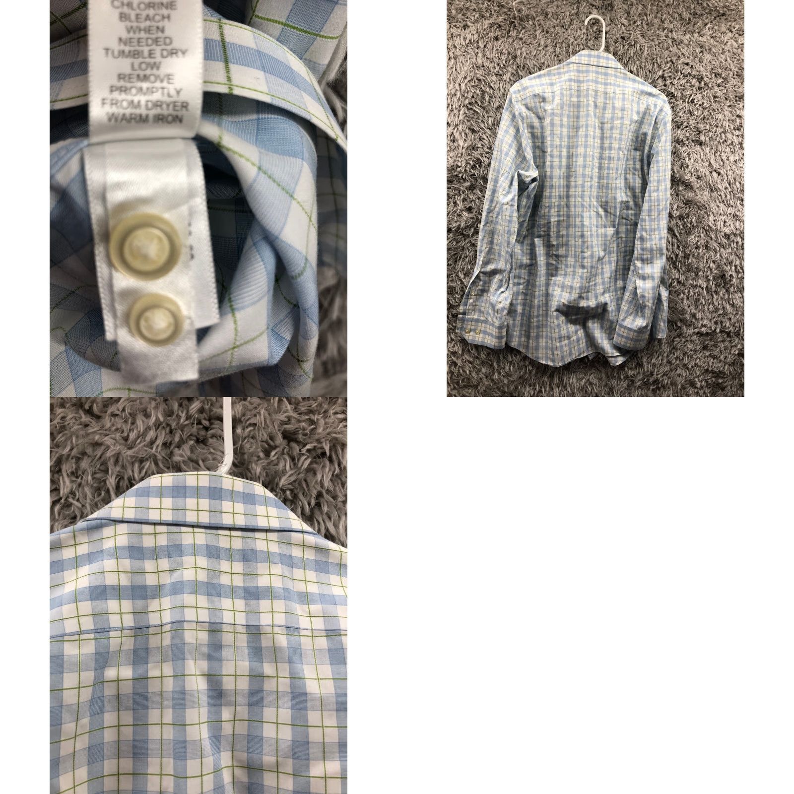 Banana Republic Banana Republic Shirt L Mens Blue Plaid Long Sleeve Spread Collar Button-Up Shirt Size US L / EU 52-54 / 3 - 8 Thumbnail