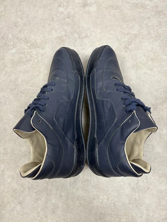 Maison Margiela Maison Margiela Navy Leather Sneakers Size US 12 / EU 45 - 4 Thumbnail