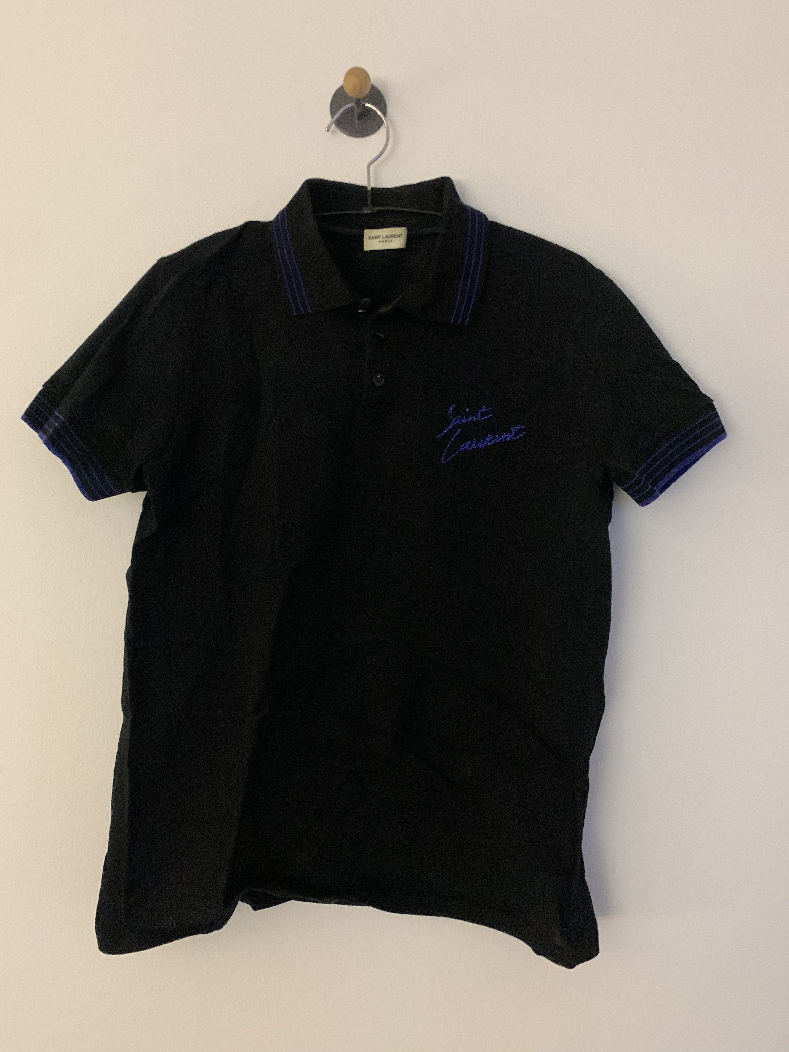 Saint Laurent Paris Saint Laurent Logo-embroidered cotton-piqué polo shirt Size US S / EU 44-46 / 1 - 1 Thumbnail