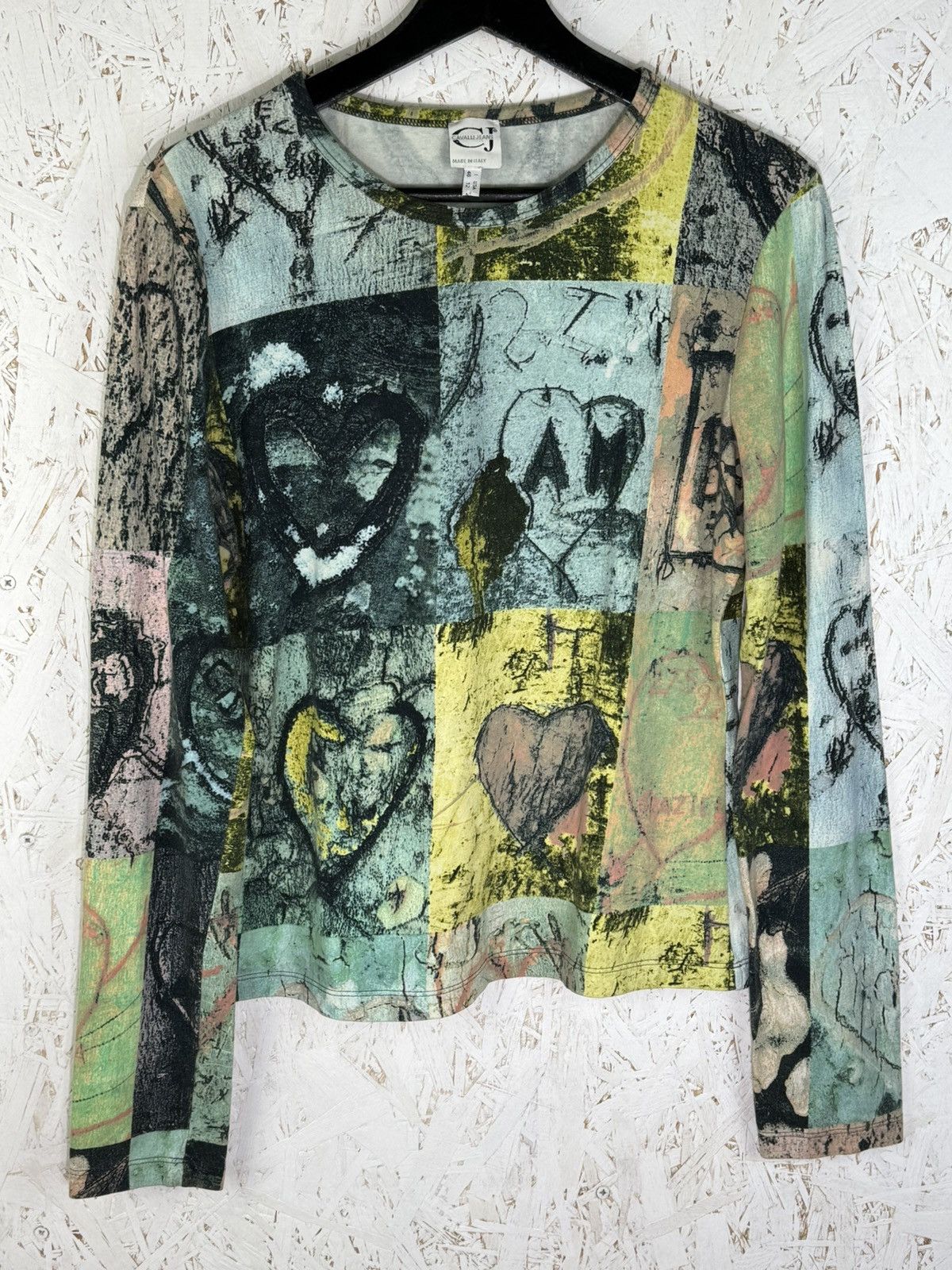 Roberto Cavalli Vintage Cavalli Jeans Heart Print Archive Long Sleeve IT46 Size L / US 10 / IT 46 - 1 Thumbnail