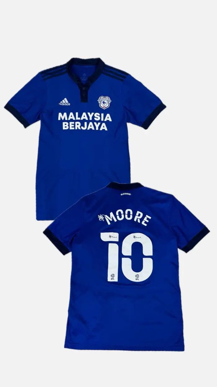 Adidas Adidas Cardiff City 2021 2022 Moore #10 Home Shirt Jersey Size US M / EU 48-50 / 2 - 1 Thumbnail
