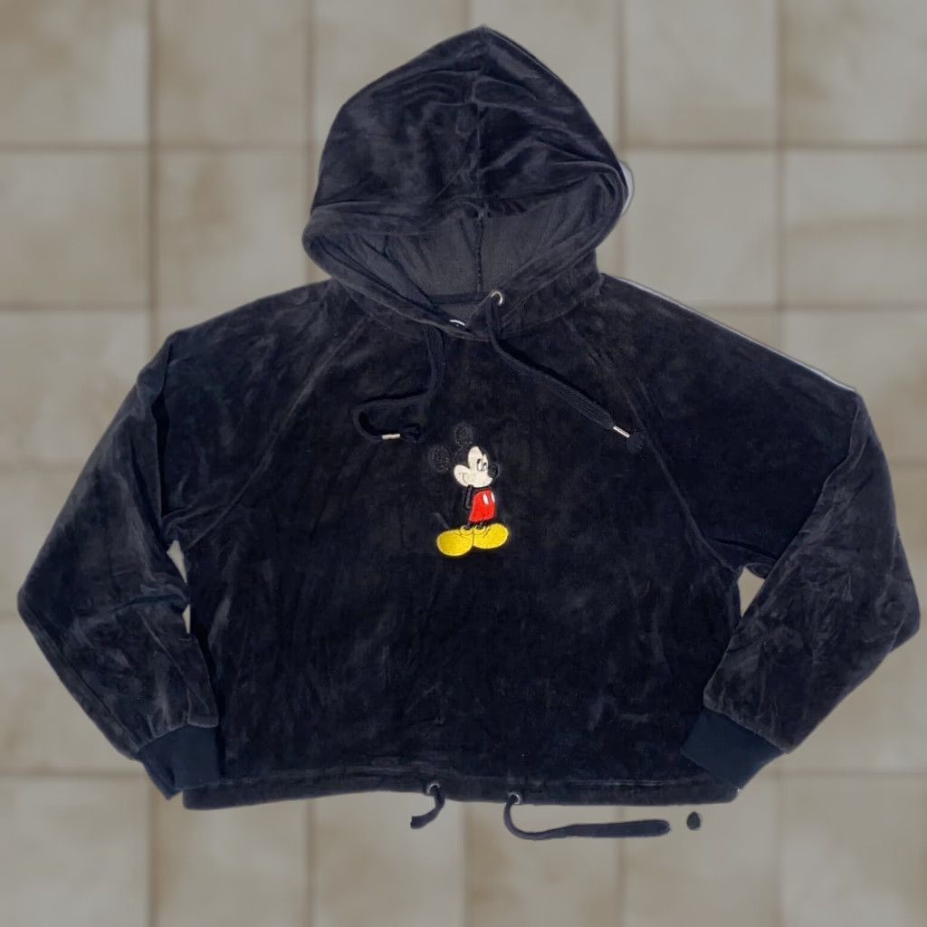 Disney Disney Mickey Mouse Black Crop Top Hooide Blanket Fleece - M Size M / US 6-8 / IT 42-44 - 1 Thumbnail