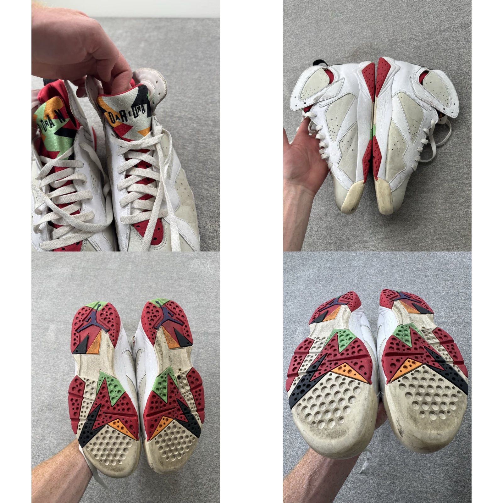 Jordan Brand Air Jordan 7 Retro White Red-Lght Slvr-Trmln Blanc Argent Clair Tourmaline 11.5 Men Sneaker Size US 12 / EU 45 - 8 Thumbnail