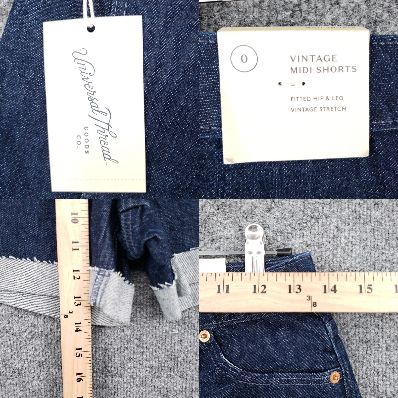 Vintage VINTAGE Universal Thread Shorts Women Slim Blue Denim 0/25R Midi Cut-Off Stretch Pockets Cuffed Casual Facilities Womens Size 27" / US 4 / IT 40 - 8 Thumbnail