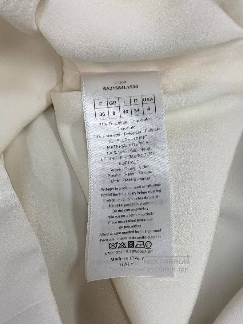 Dior Dior White rhinestone bee silk sleeveless Size XS / US 0-2 / IT 36-38 - 5 Thumbnail