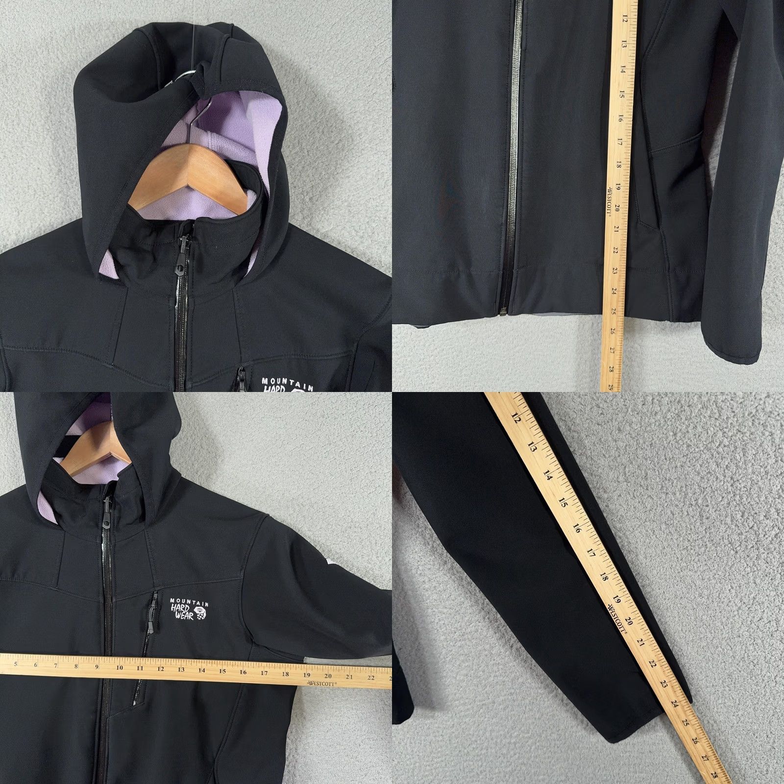 Mountain Hardwear Mountain Hardwear Womens Small Black Hooded Softshell Jacket Lined Fleece Zip Pockets Windbreaker Outdoor B0oks Size S / US 4 / IT 40 - 10 Thumbnail