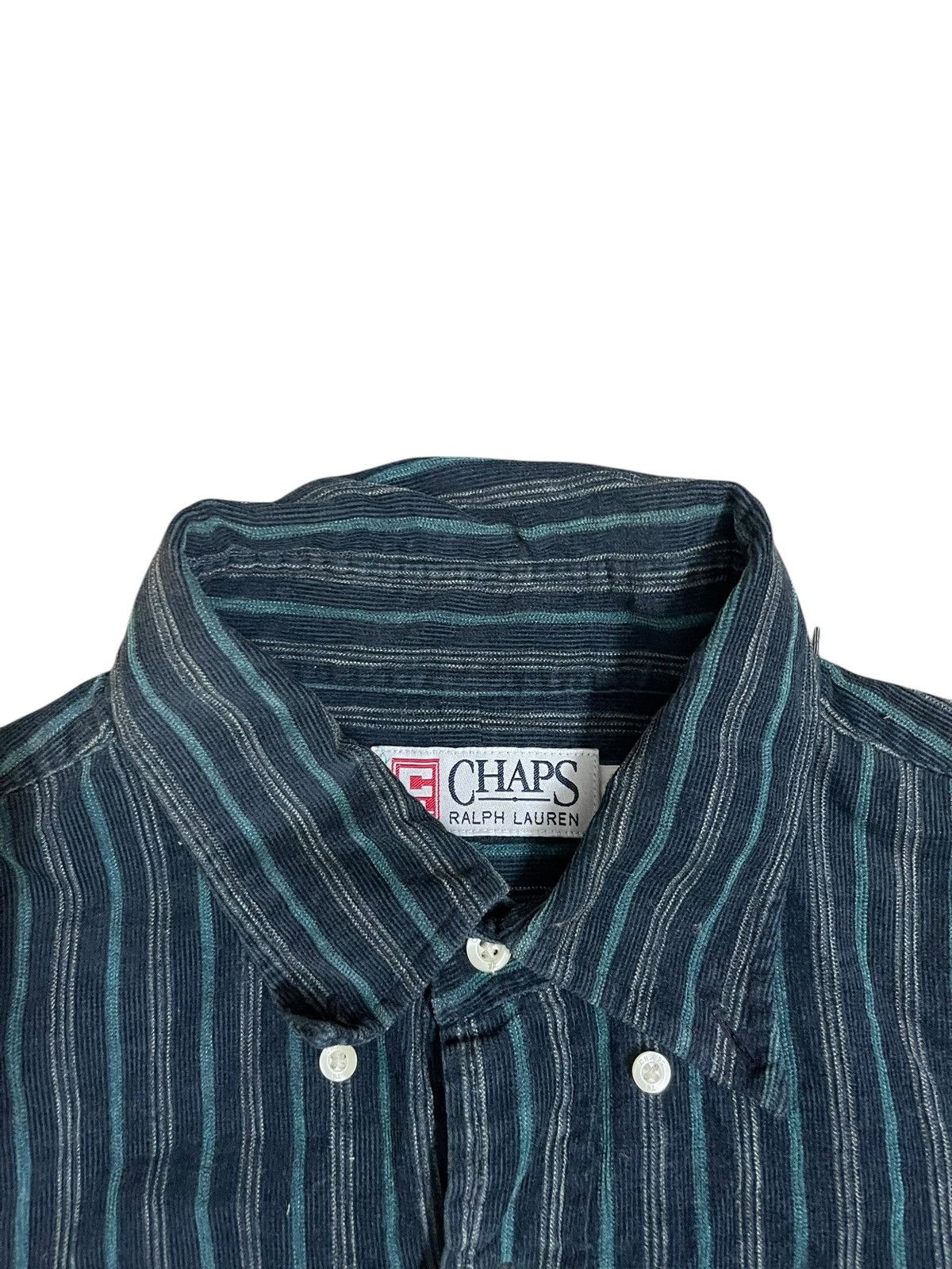 Chaps Ralph Lauren Y2K Chaps Ralph Lauren Striped Corduroy Button Down Shirt Size US XL / EU 56 / 4 - 2 Thumbnail