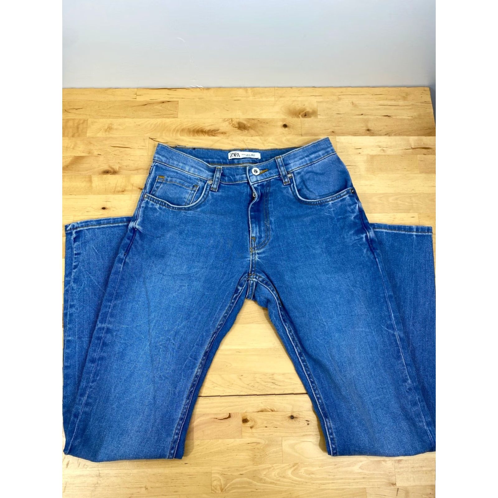 Zara Zara Jeans Women's Size 31 Light Wash Blue Denim 5-Pocket Relaxed Regular Belt Loops Vintage No Size 24" / US 00 / IT 34 - 3 Thumbnail