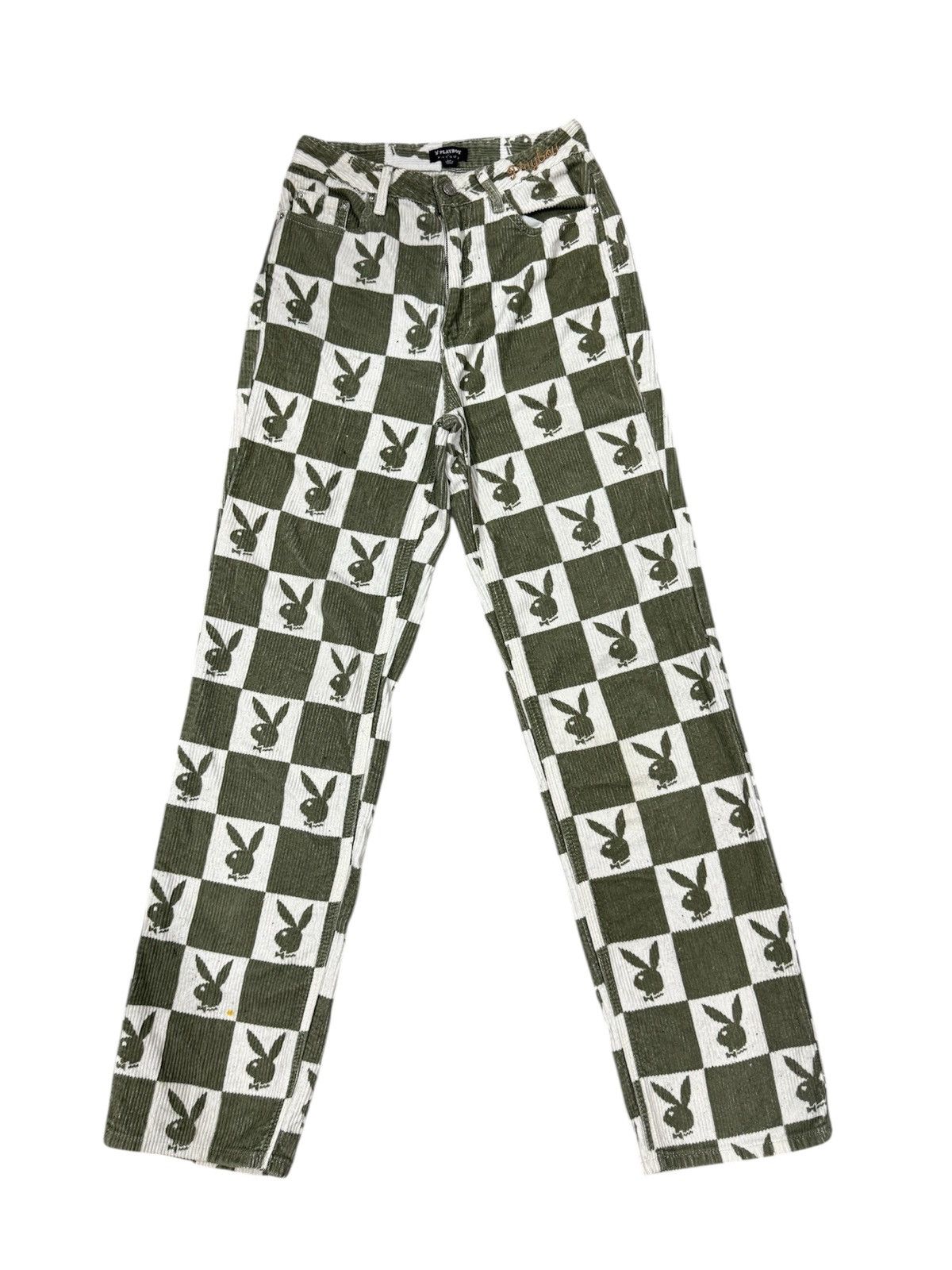 Pacsun × Playboy PLAYBOY OVERPRINT CORDUROY PANTS STRAIGHT TYPE Size US 26 / EU 42 - 1 Thumbnail