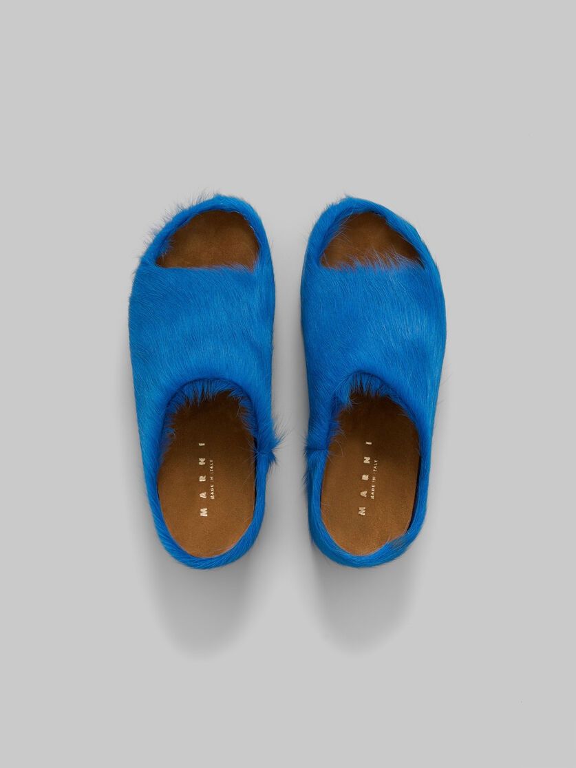 Marni o1w1db11125 Long Hair Chunky Clog Slide Sandals in Blue Size US 5 / IT 35 - 3 Thumbnail