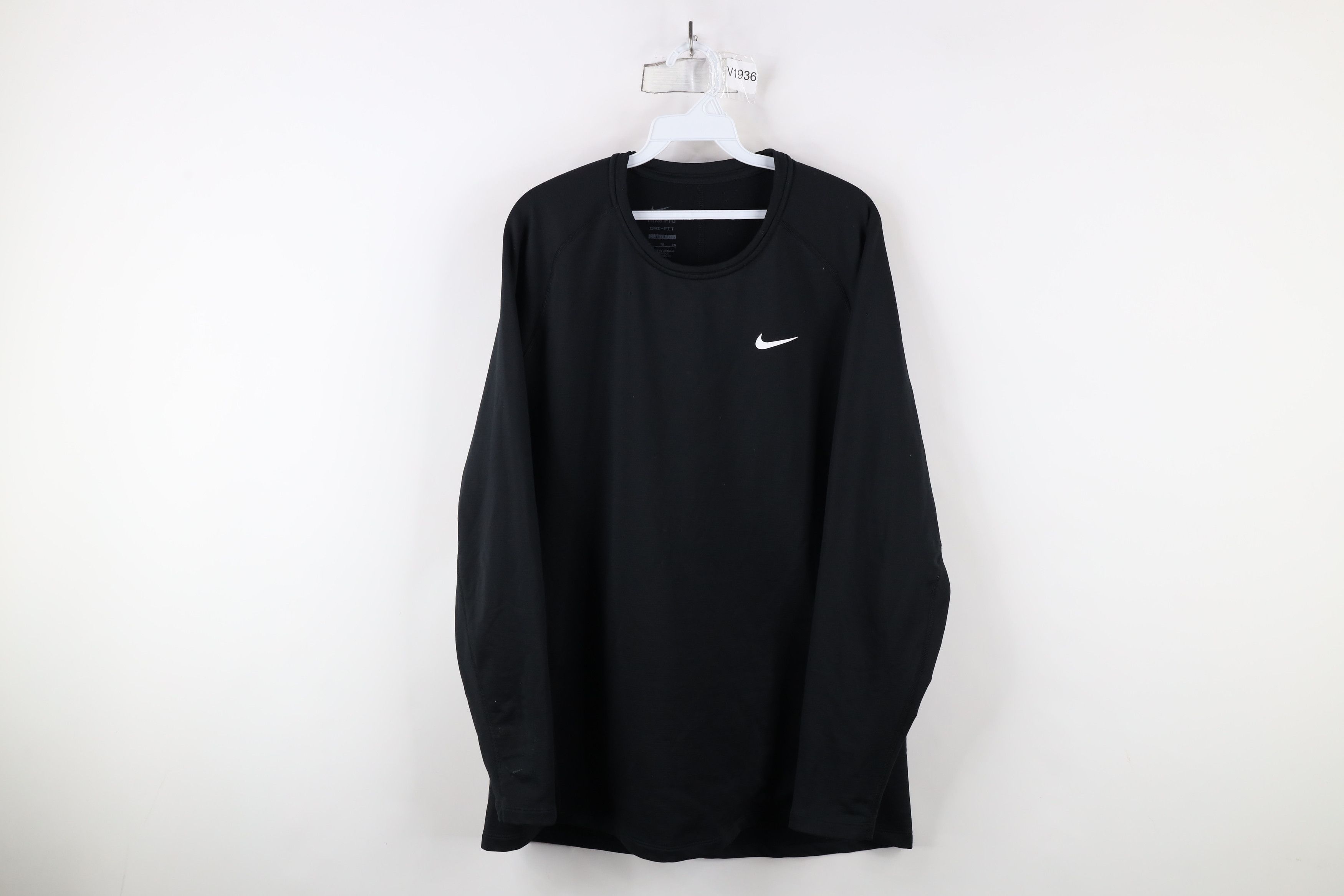 Nike × Vintage Nike Pro Fitted Fleece Lined Training Long Sleeve Sweatshirt Size US XL / EU 56 / 4 - 1 Thumbnail