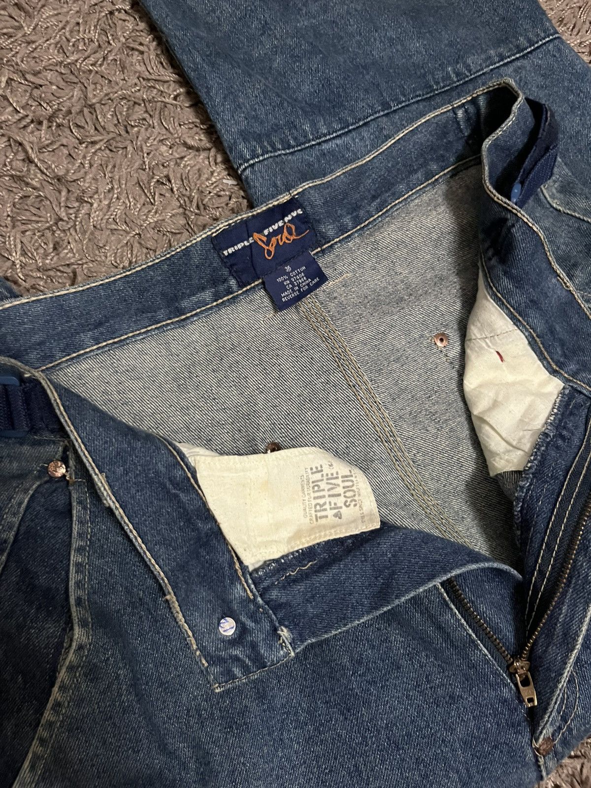 Triple 5 Soul 1990s Tripple five soul nyc baggy double knee #B2 Size US 35 - 7 Thumbnail