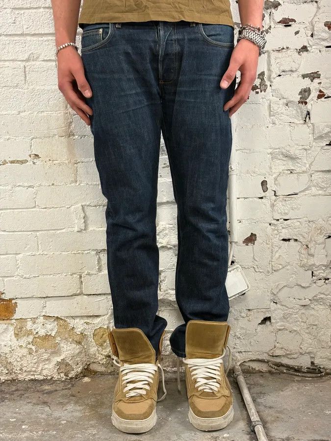 Dior 2010s Dior Navy Slim Denim Jeans by Kris Van Assche Size US 31 - 2 Thumbnail