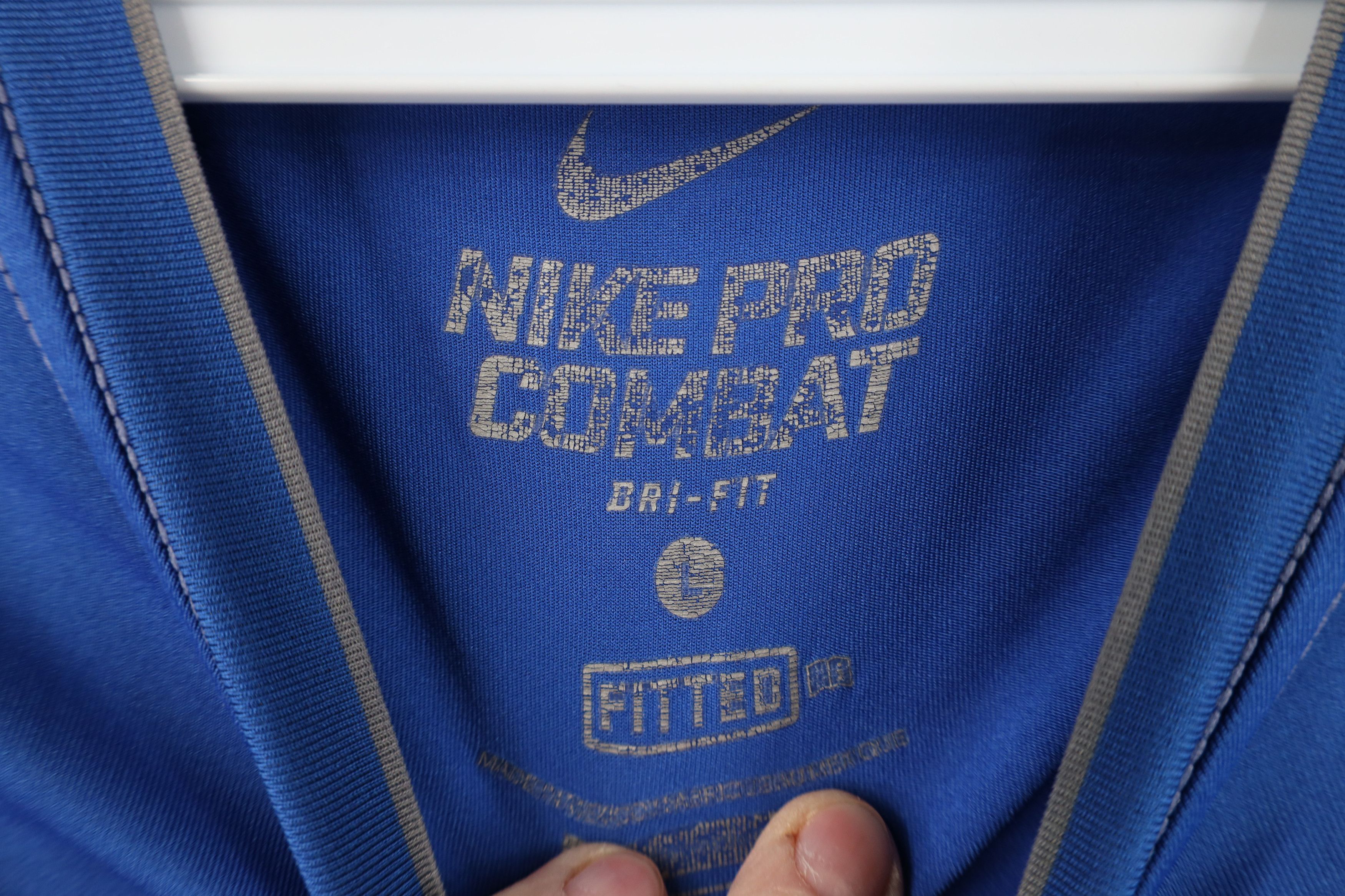 Nike Nike Pro Combat Training Long Sleeve T-Shirt Blue Size US L / EU 52-54 / 3 - 6 Thumbnail