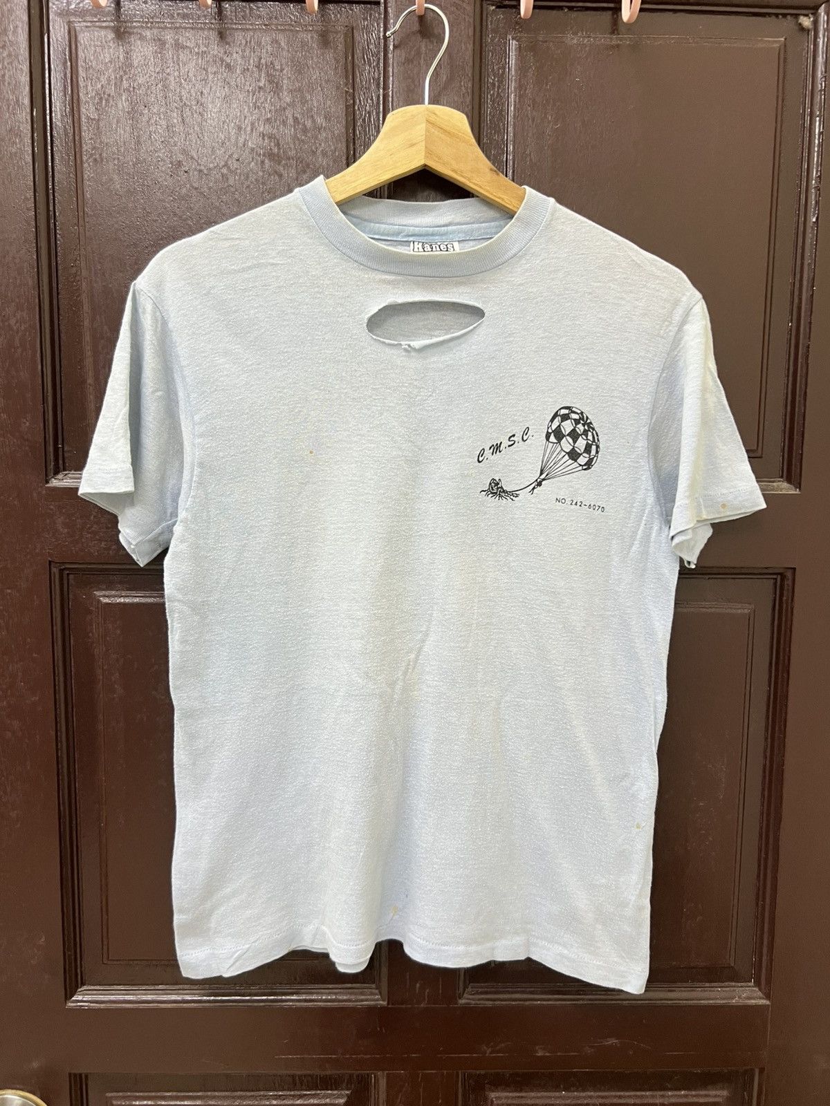 Hanes Vintage Thrashed 80s Hanes Tag Marine Sport Club Challengers Size US M / EU 48-50 / 2 - 1 Thumbnail
