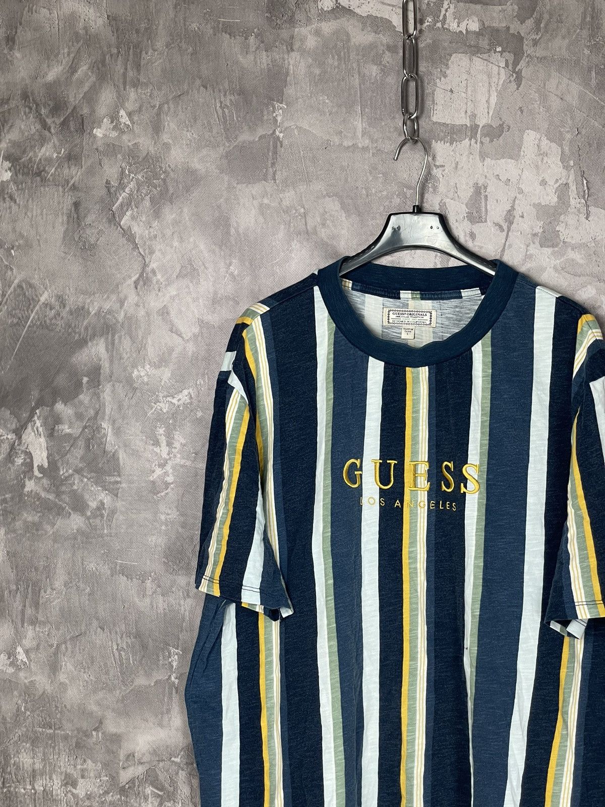 A$AP Rocky × Guess × Vintage Vintage GUESS like ASAP ROCKY Striped Spellout T Shirt Size US L / EU 52-54 / 3 - 3 Thumbnail