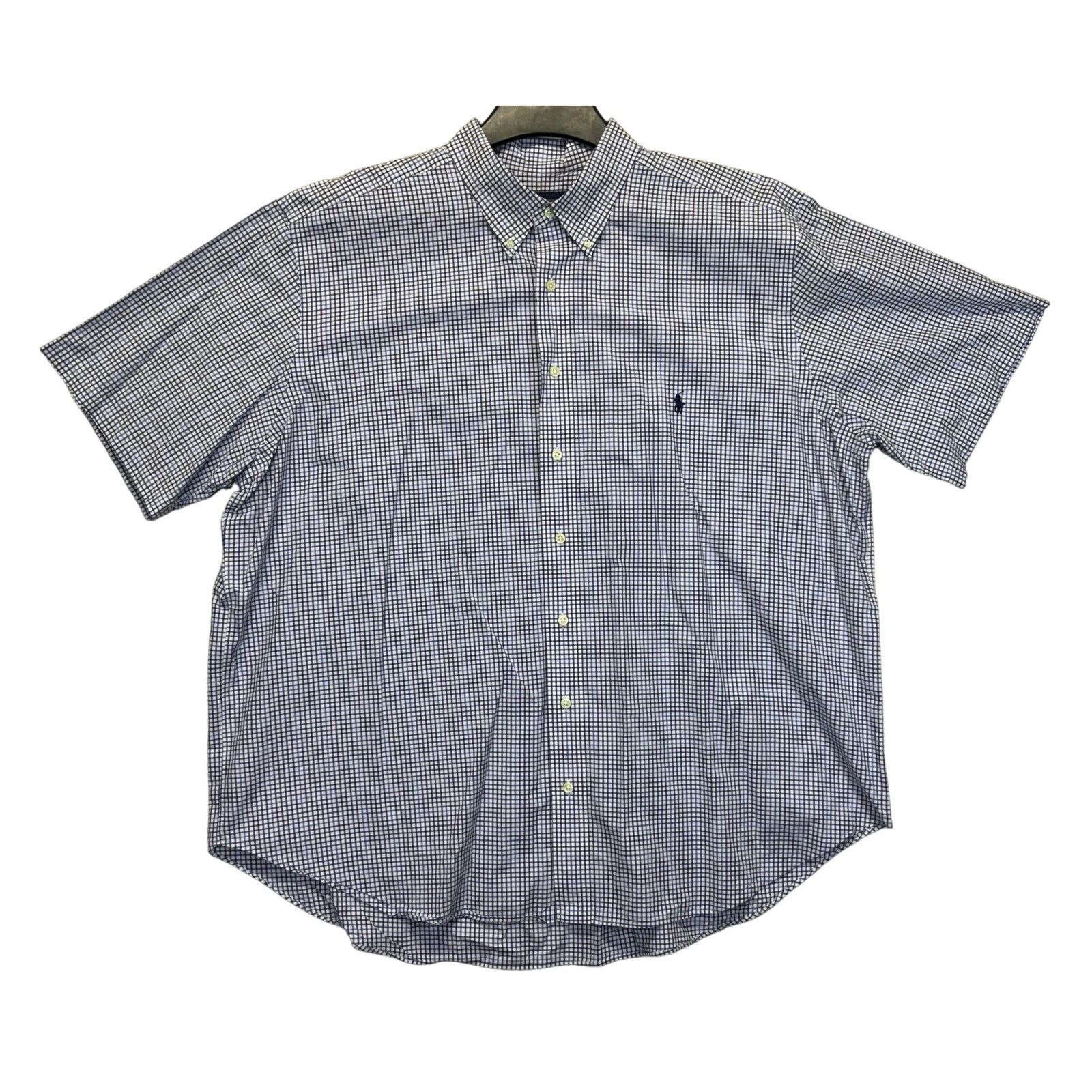 Polo Ralph Lauren Ralph Lauren Men’s 2XB Blue Plaid Short Sleeve Button Down Size US XXL / EU 58 / 5 - 1 Thumbnail