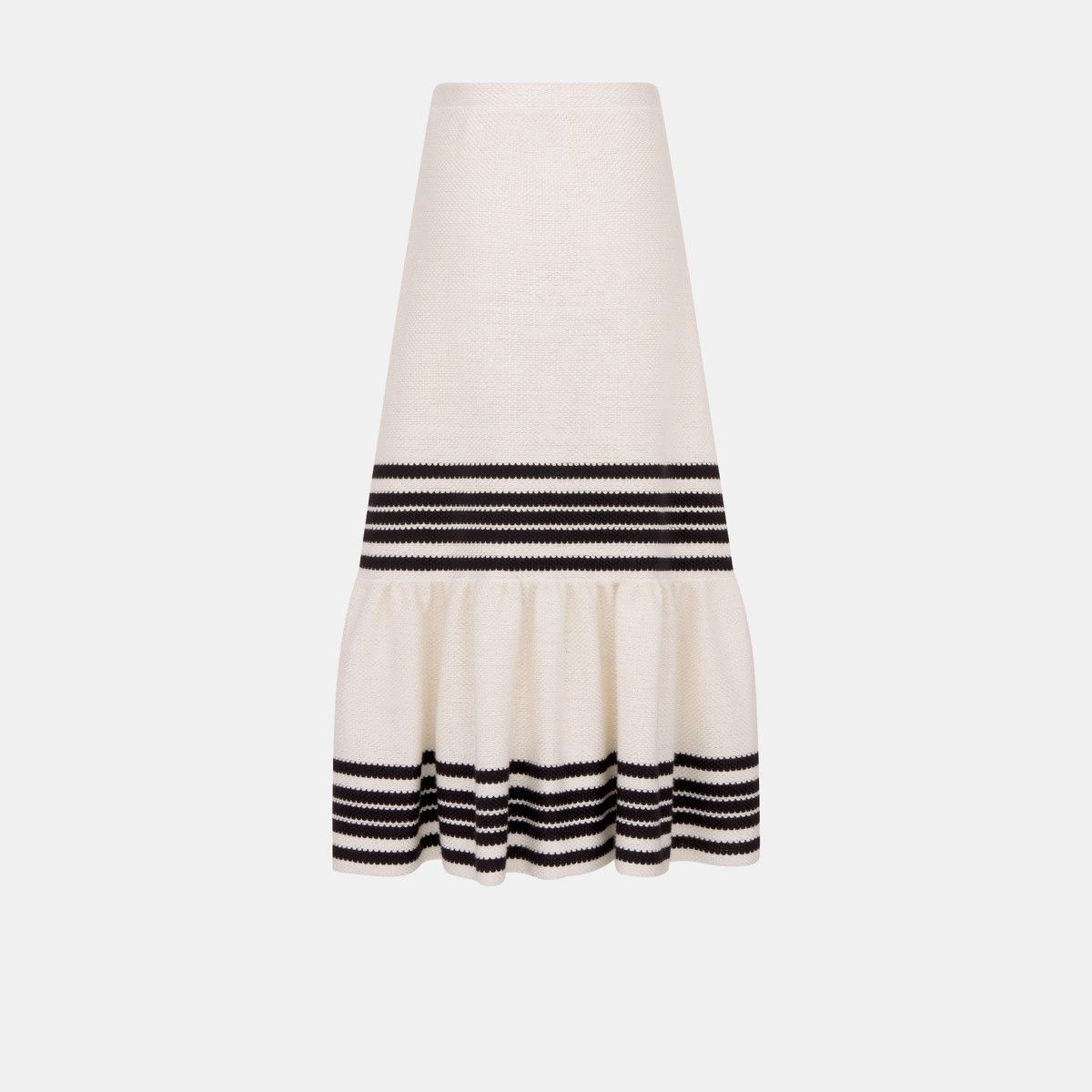 Dior o1bcso1str0225 Mariniere Mid-Length Skirt in Black/White Size 30" / US 8 / IT 44 - 2 Thumbnail