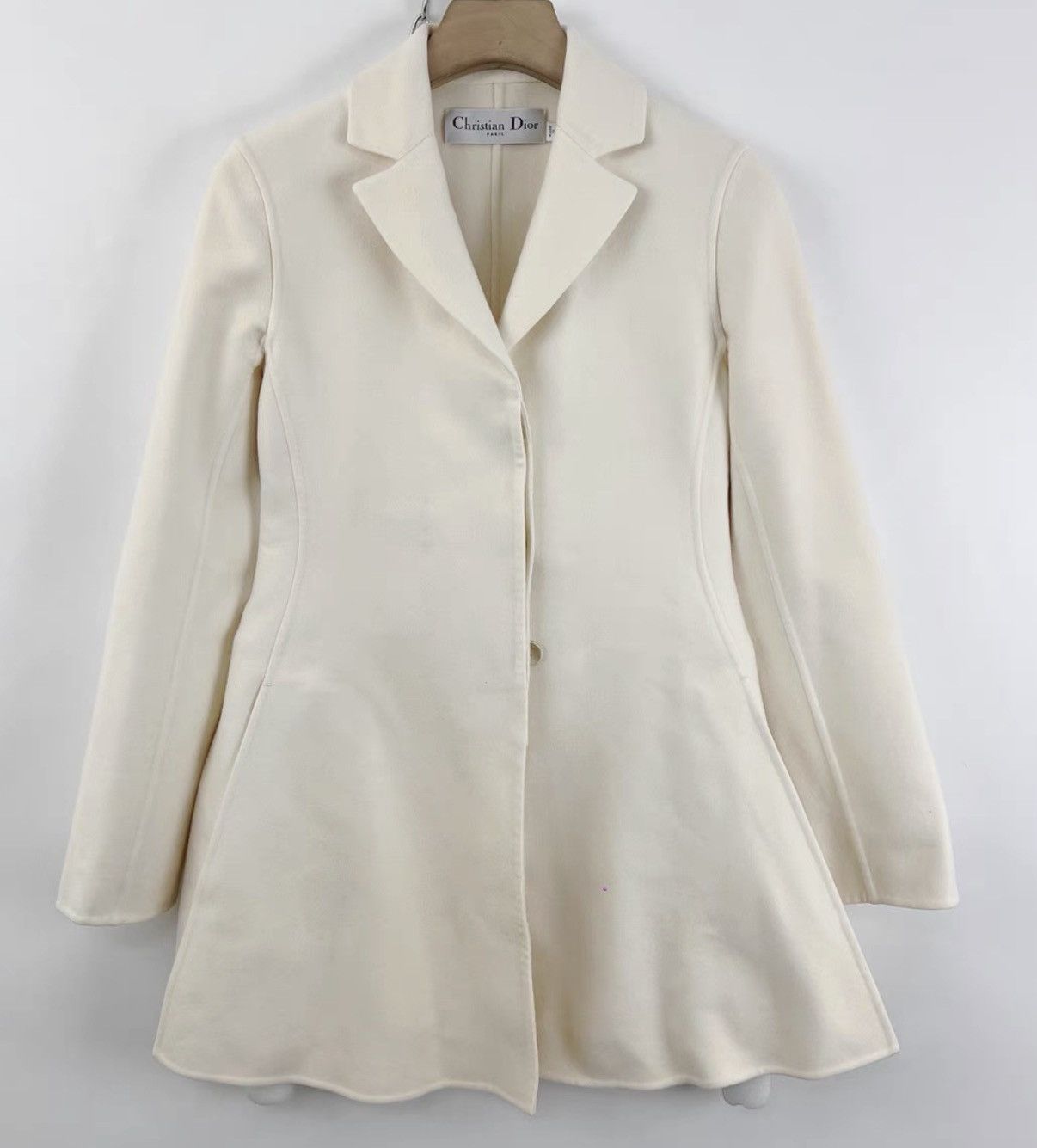 Dior Dior Off-White Cashmere Coat K12 Size XXS / US 00 / IT 34 - 1 Thumbnail