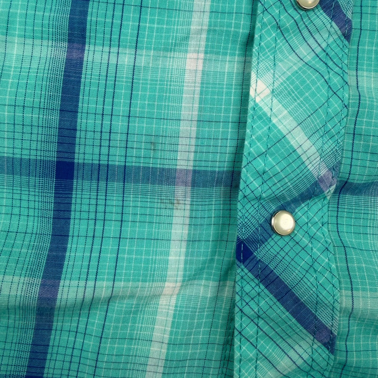 Wrangler Wrangler Western Pearl Snap Shirt Size S Turquoise Plaid Size US S / EU 44-46 / 1 - 3 Thumbnail