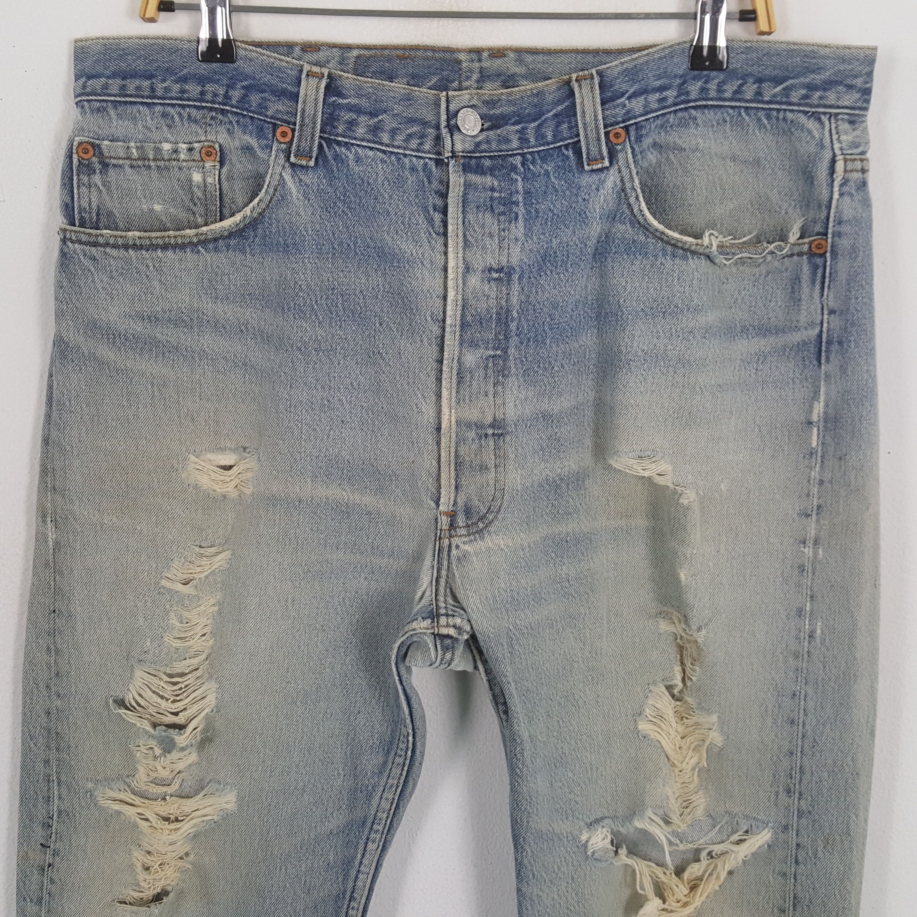 Levi's × Levi's Vintage Clothing Vintage LEVI'S 501 Kurt Cobain Distressed Style Jean Size US 36 / EU 52 - 2 Thumbnail