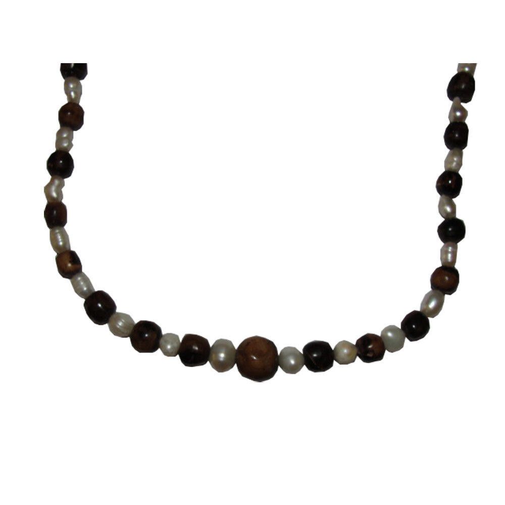 Handmade Mexican Black Coral Bead and Freshwater Pearl Bead Necklace Size ONE SIZE - 2 Thumbnail