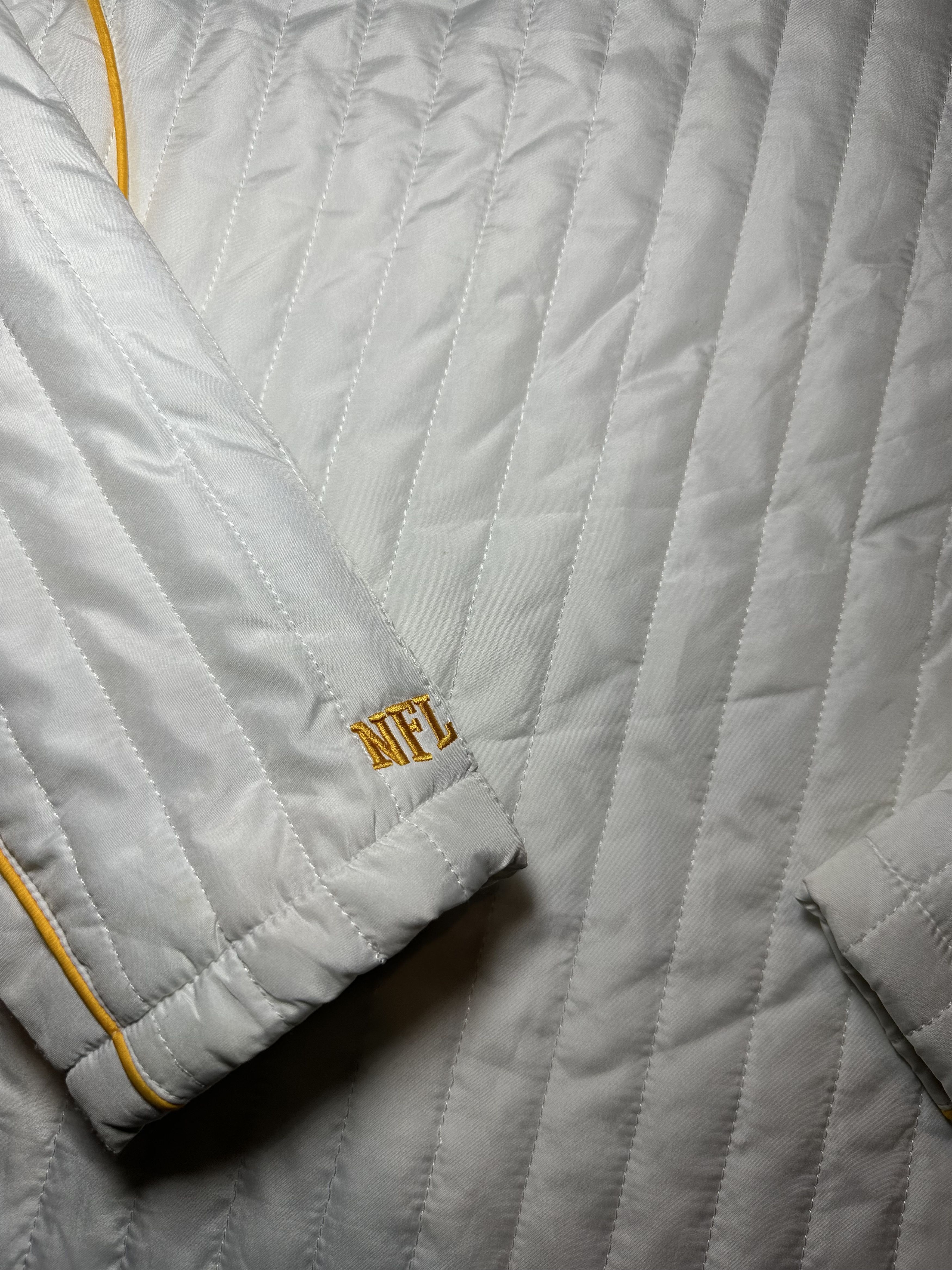 NFL Vintage 2010s Pittsburgh Steelers White Quilted Jacket Size M / US 6-8 / IT 42-44 - 6 Thumbnail