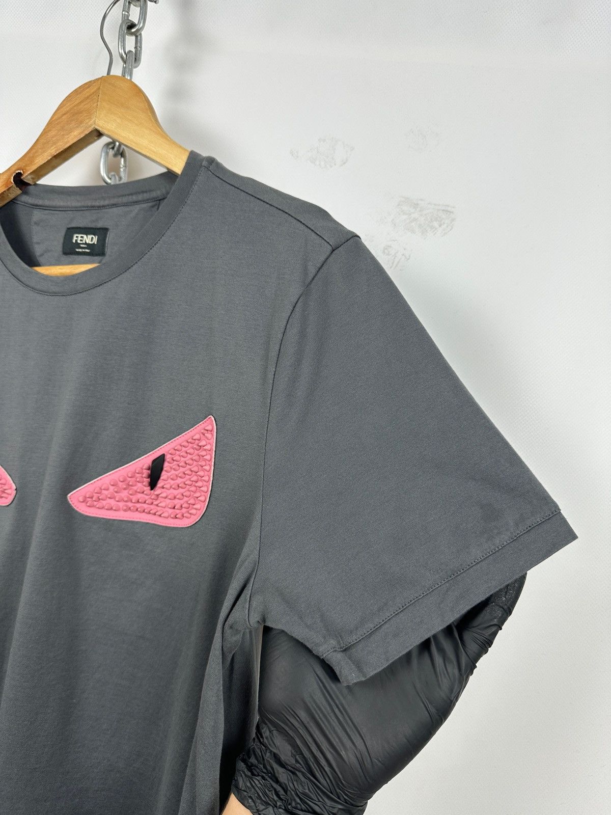 Fendi Fendi Monster Eyes Studded Gray T-Shirt Size US M / EU 48-50 / 2 - 9 Thumbnail