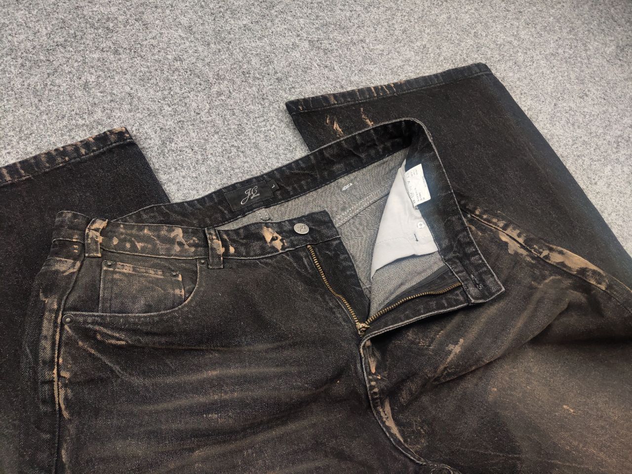 JCAESAR super baggy Black dye Denim Jeans rick owens LGB