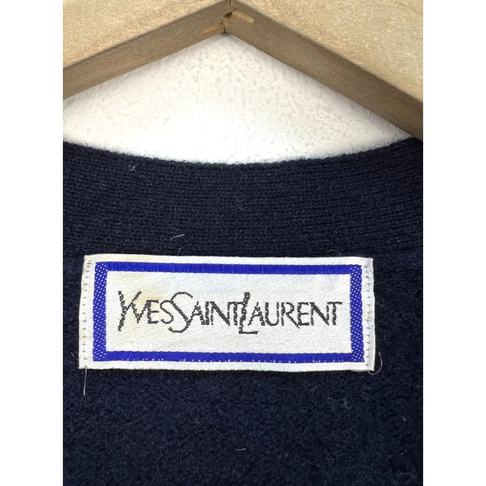 Yves Saint Laurent YSL Yves Saint Laurent Vintage Knit Vest Navy Button Cardigan Sweater M/L Crew Neck Long Sleeve Men Size US M / EU 48-50 / 2 - 5 Thumbnail