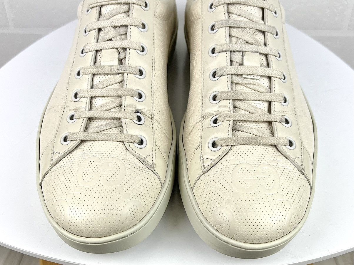 Gucci GUCCI Sneakers Leather Embossed GG Interlocking Monogram Men Size US 11.5 / EU 44-45 - 8 Thumbnail