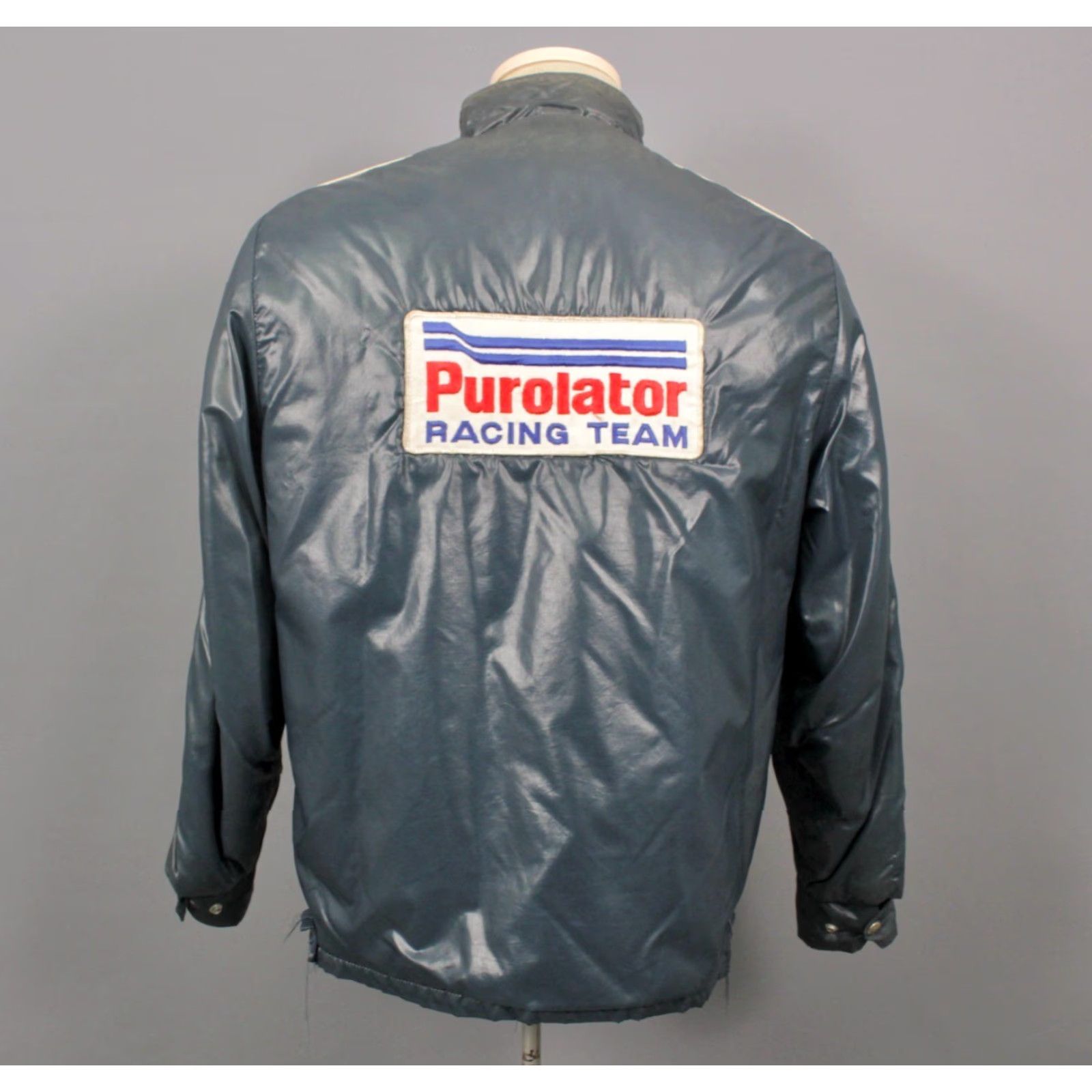 Vintage Jacket Vintage Men’s VTG 70s Grey Blue Purolator Racing Team Nylon Sz M 1970s Nylon Size US M / EU 48-50 / 2 - 2 Thumbnail