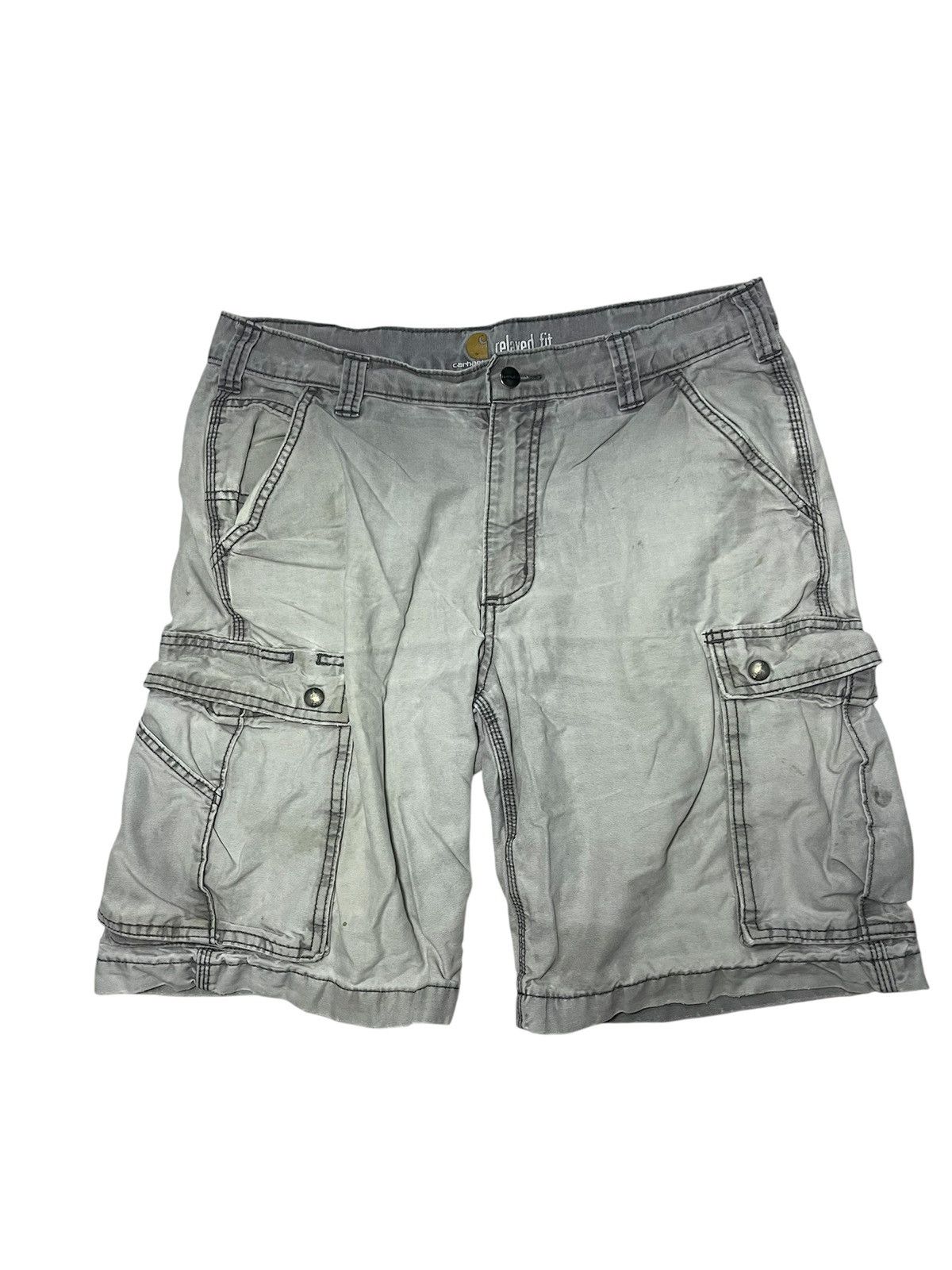Carhartt 34 Gray Relaxed Fit Rugged Canvas Cargo Shorts 100277 Size US 34 / EU 50 - 1 Thumbnail