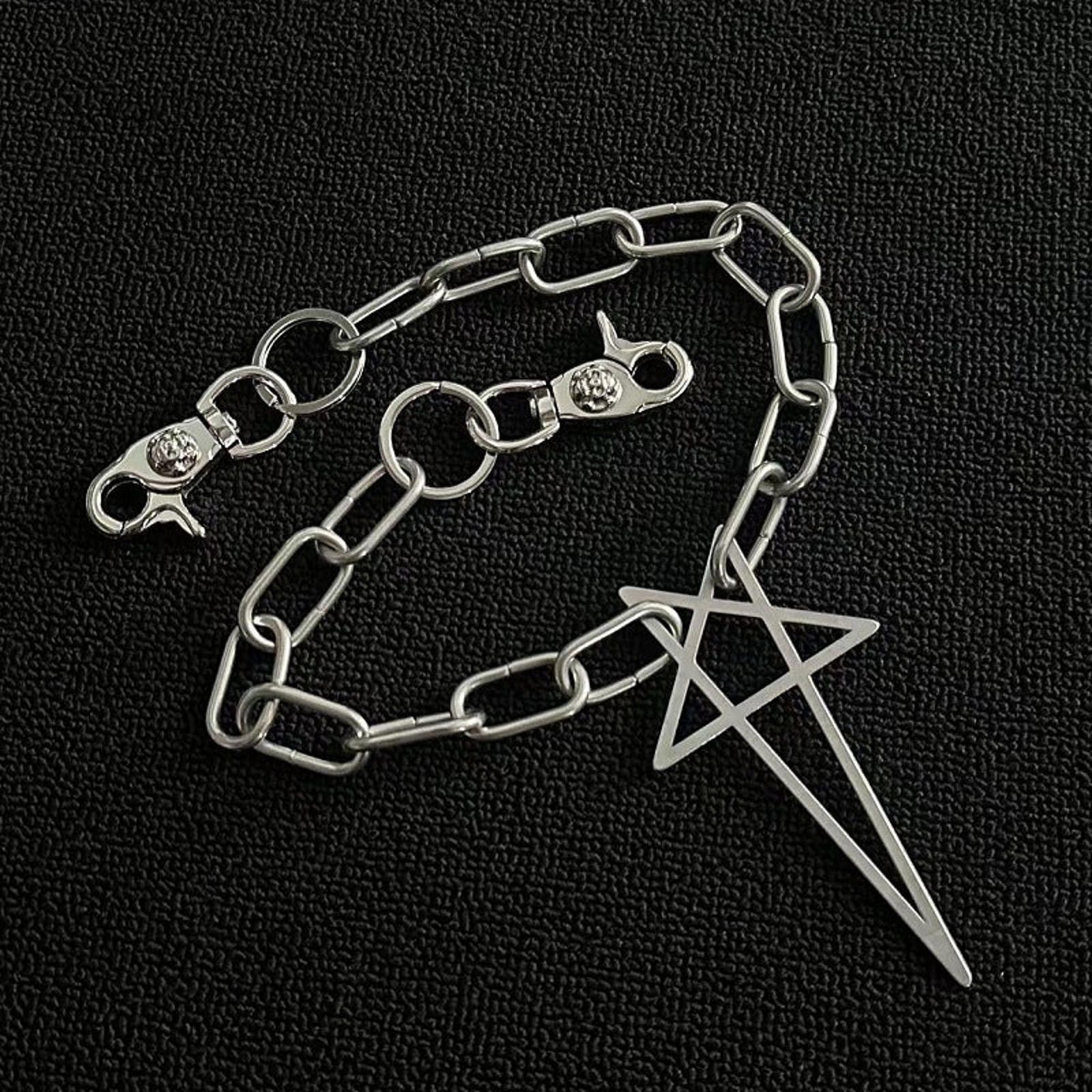 Japanese Brand Silver Chain Link Bracelet with Star Pendant, Modern Jewelry Size ONE SIZE - 4 Thumbnail