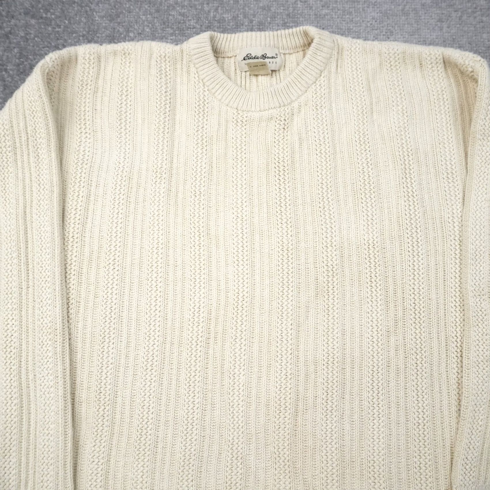 Eddie Bauer Vintage Eddie Bauer Cable Knit Mens Large Beige Long Sleeve Sweater Size US L / EU 52-54 / 3 - 5 Thumbnail