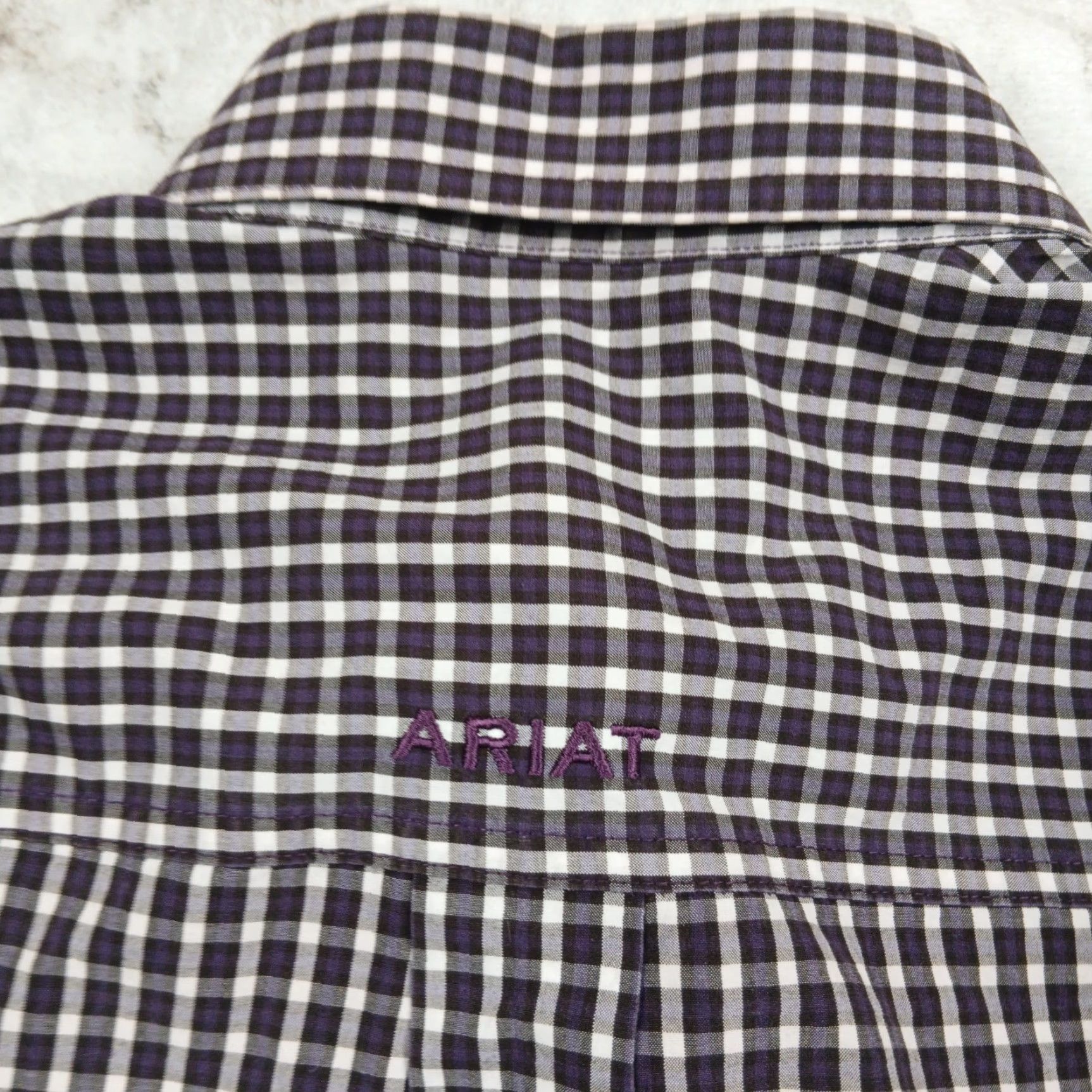 Ariat Ariat Pro Series Button-Up Shirt Mens M Purple Check Cowboy Western Shirt Size US M / EU 48-50 / 2 - 5 Thumbnail