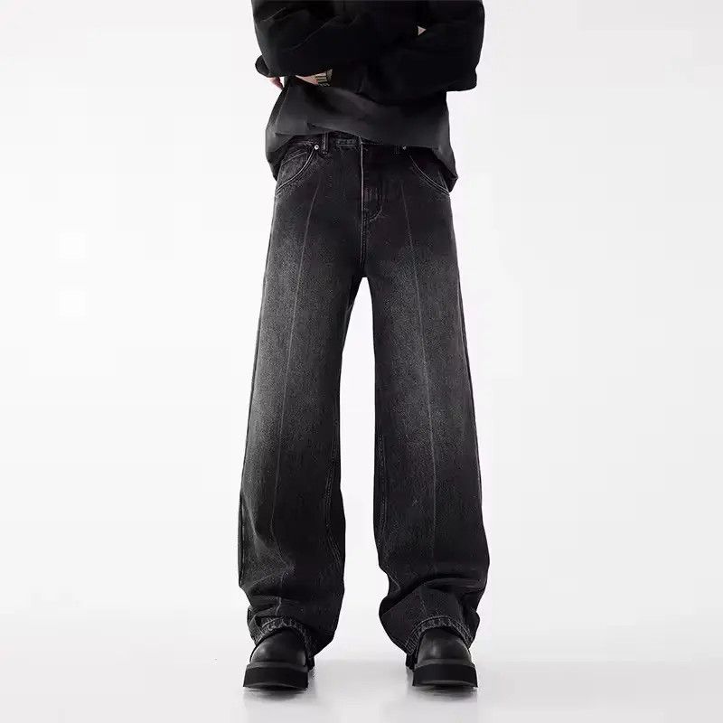 Japanese Brand × Jean Vintage Washed Black Micro Flare Straight Jeans Size US 29 - 1 Thumbnail