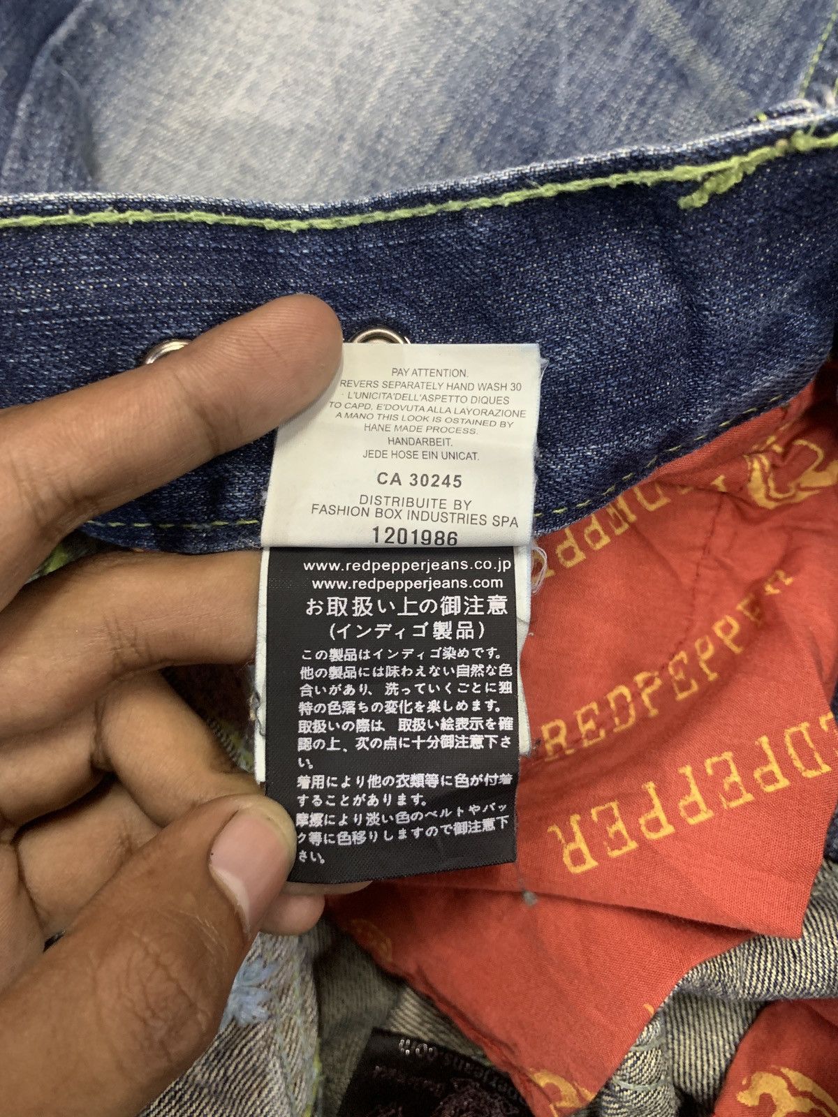 If Six Was Nine Y2K Red Pepper Denim Japan Wings Flared Jeans Size US 28 / EU 44 - 14 Thumbnail